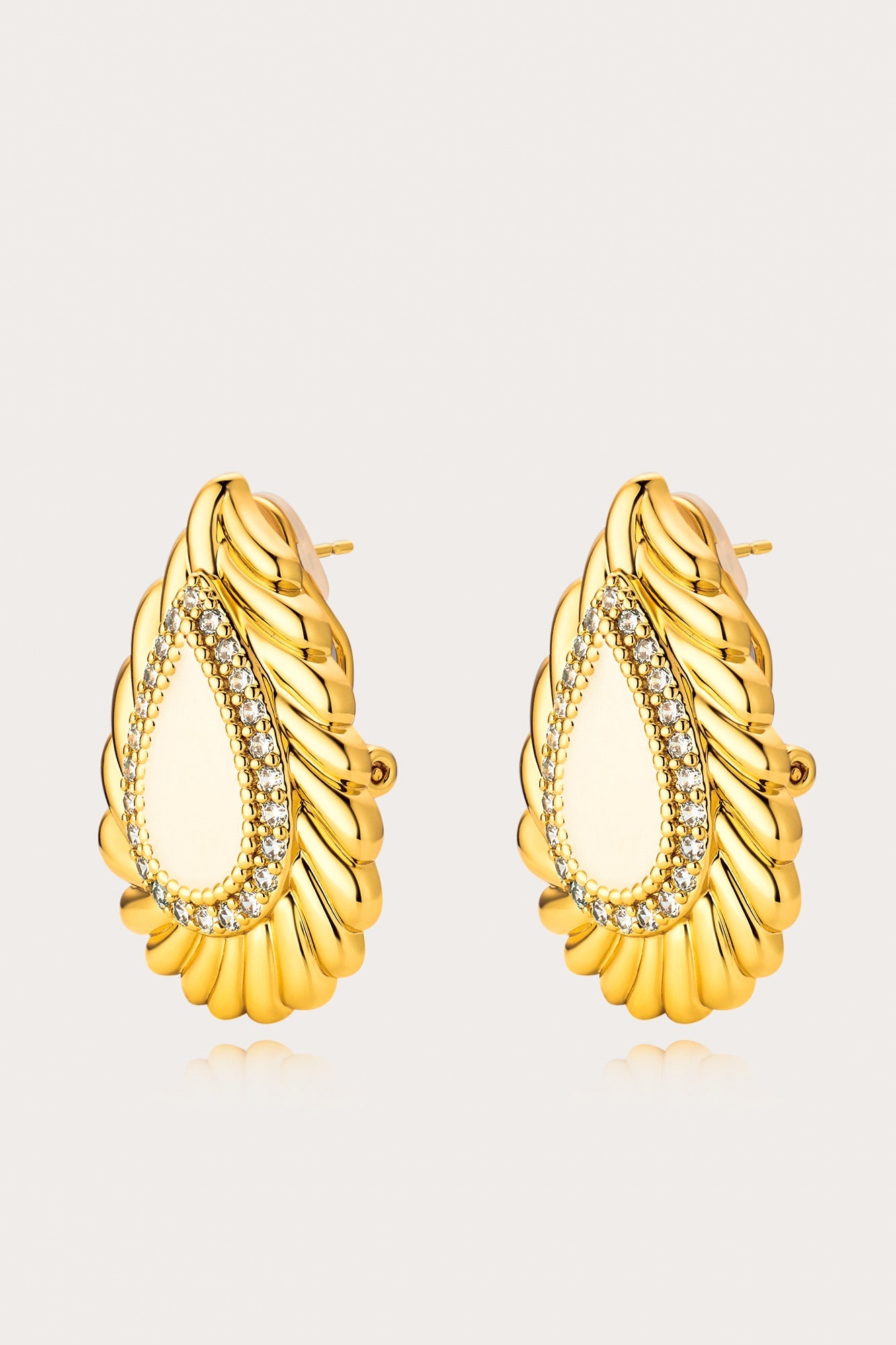 Amber Ear Buttons Bone-white
