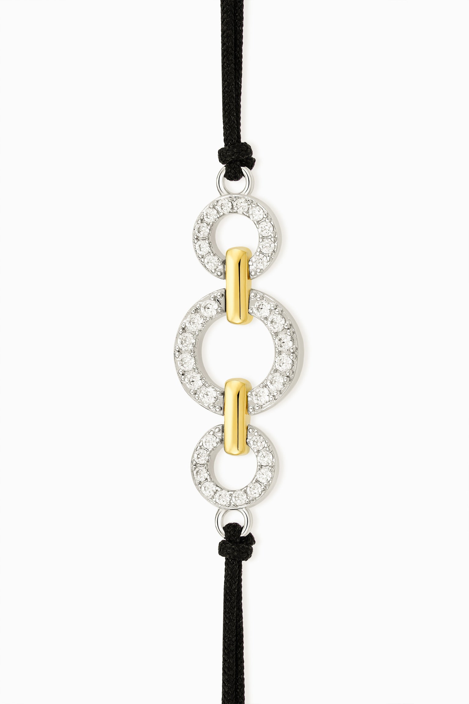 Hoop-Link Black Cord Bracelet