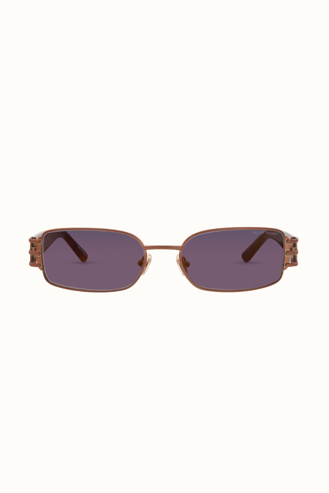 Simulator Metal Frame Sunglasses SEMI-REFLECTIVE ROSE BROWN
