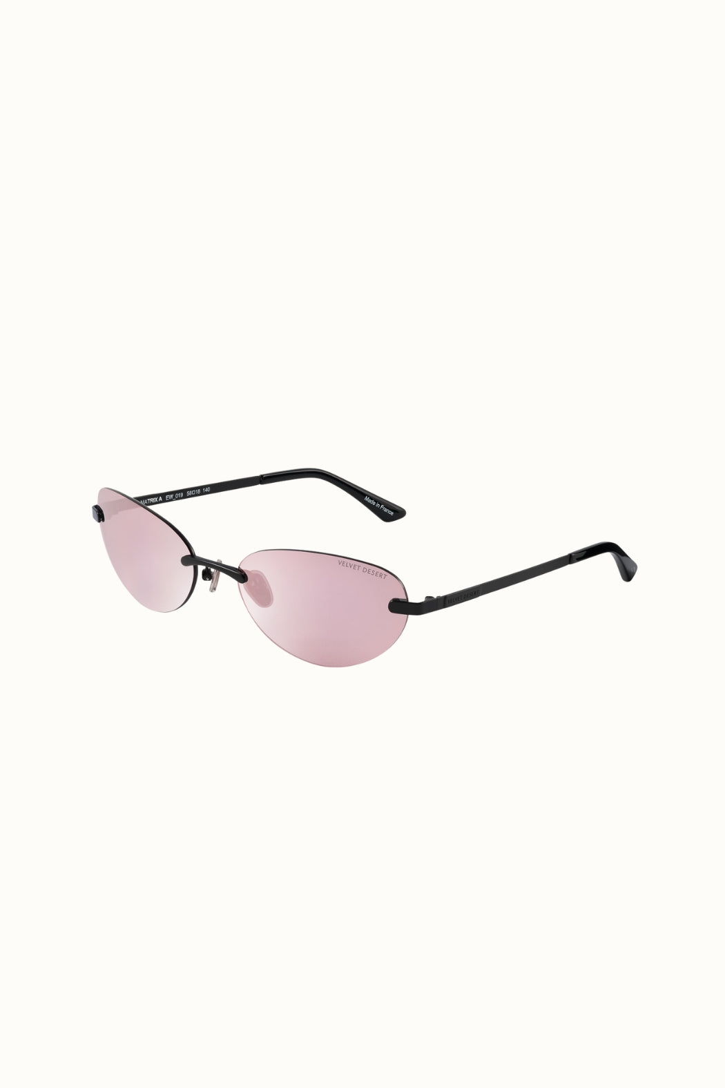 RIMLESS METAL SUNGLASSES REFLECTIVE BLUSH PINK LENSES