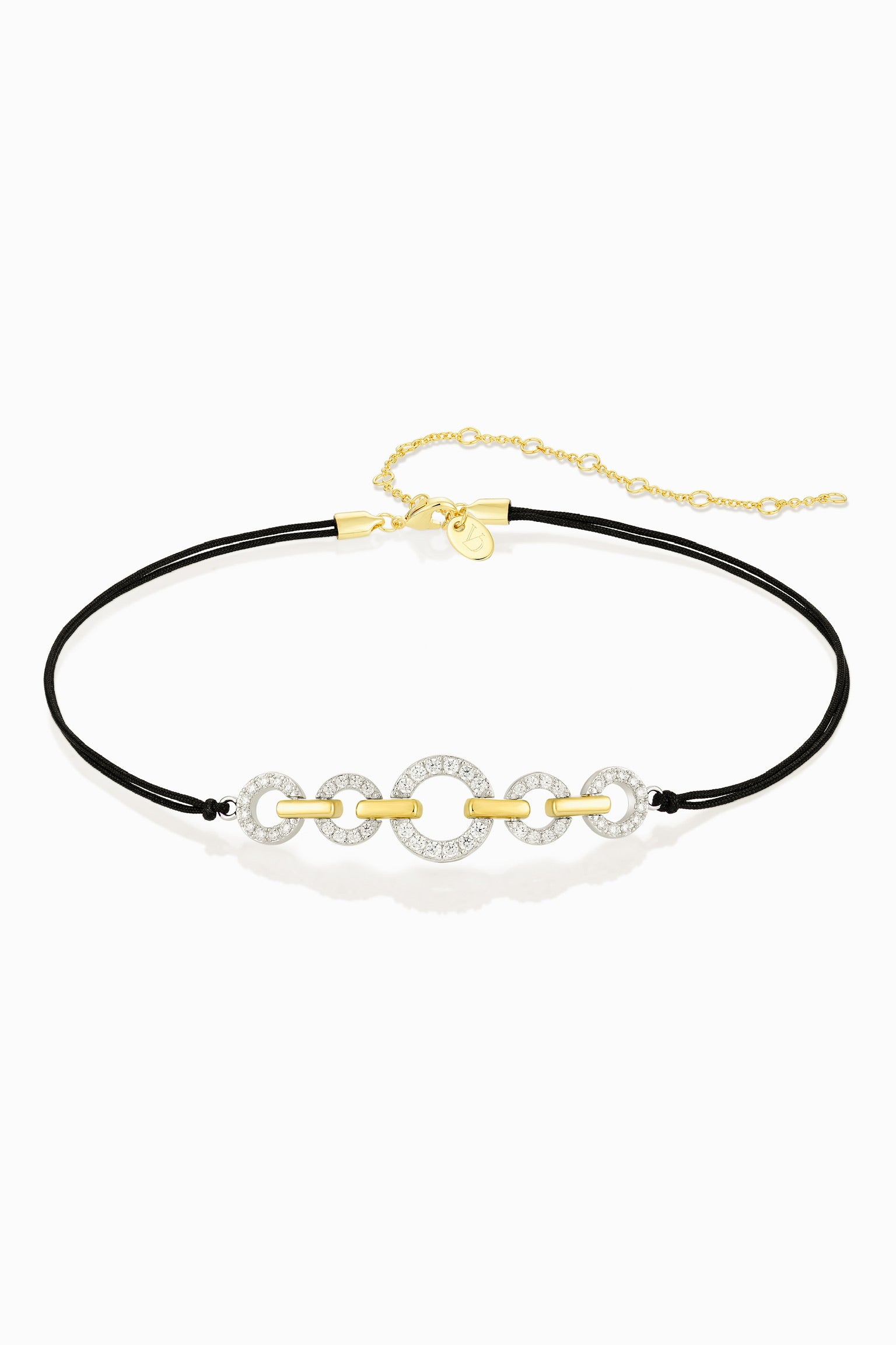Hoop-Link Black Cord Choker