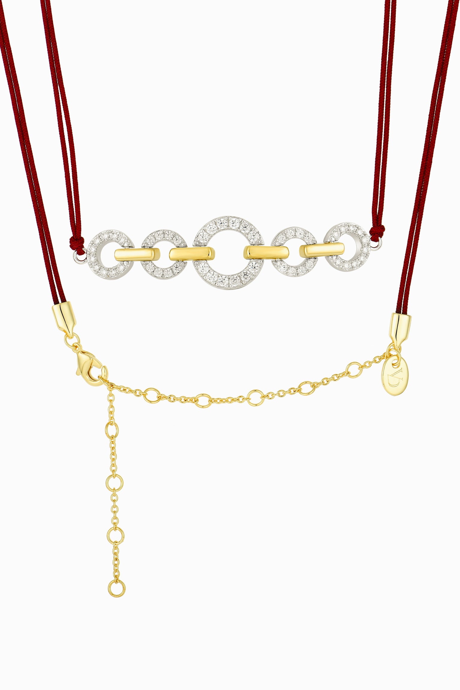 Hoop-Link Cherry Cord Choker