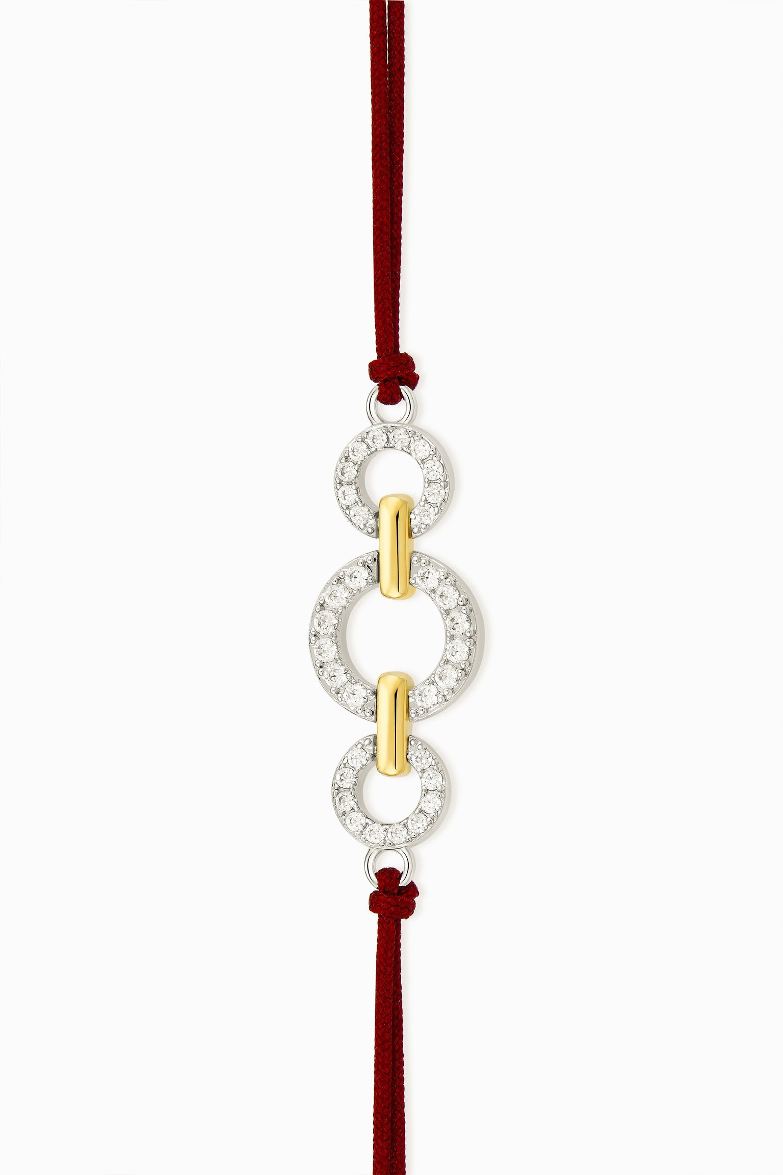 Hoop-Link Cherry Cord Bracelet