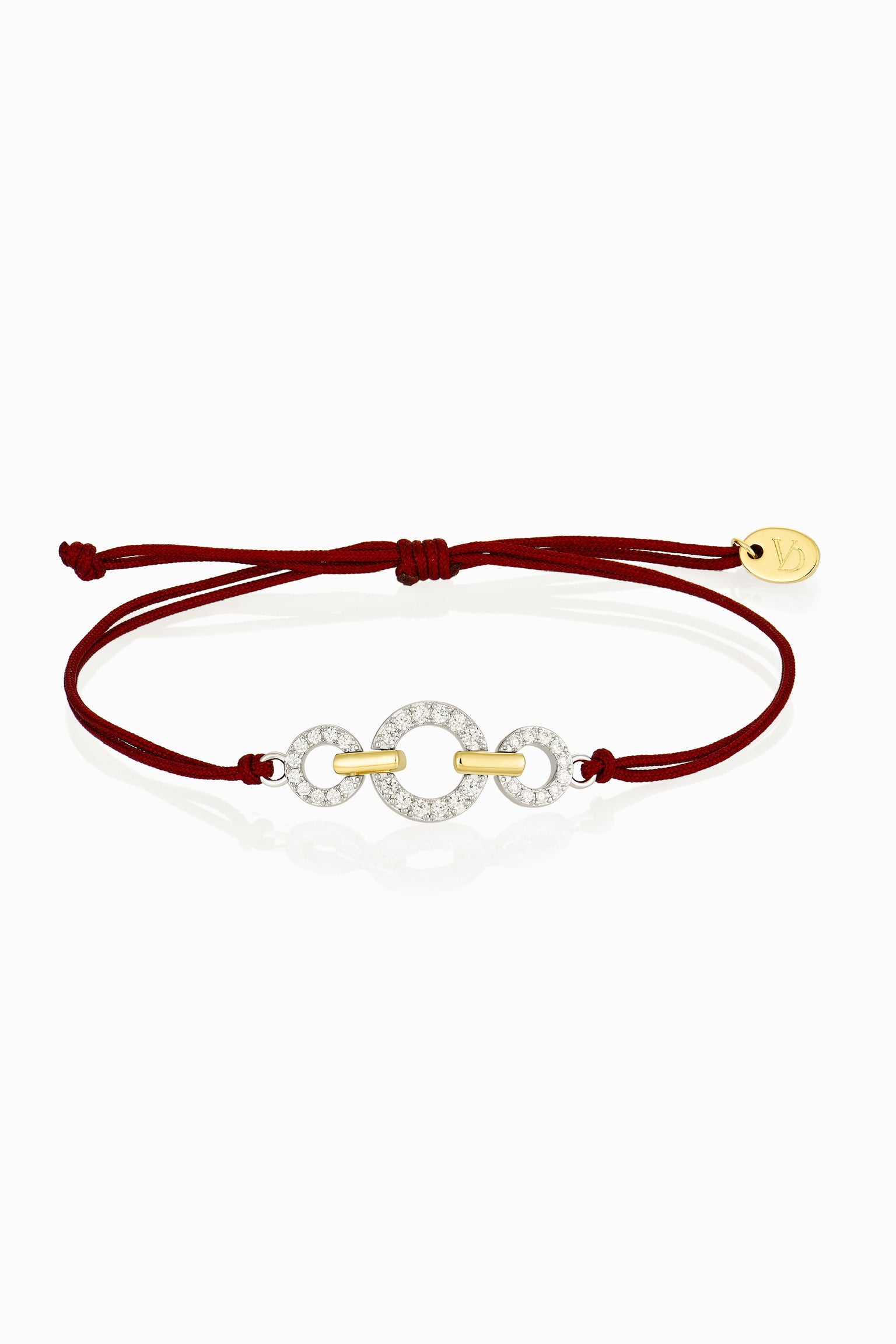 Hoop-Link Cherry Cord Bracelet