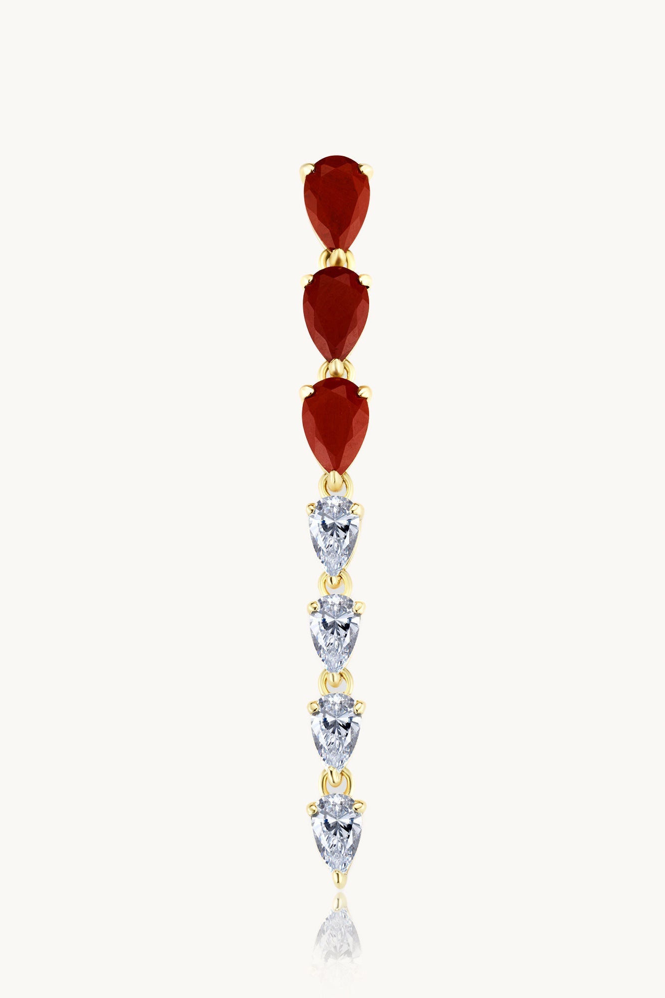Red Jasper Drop Earring - Long قرط دروب جاسبر أحمر – طويل