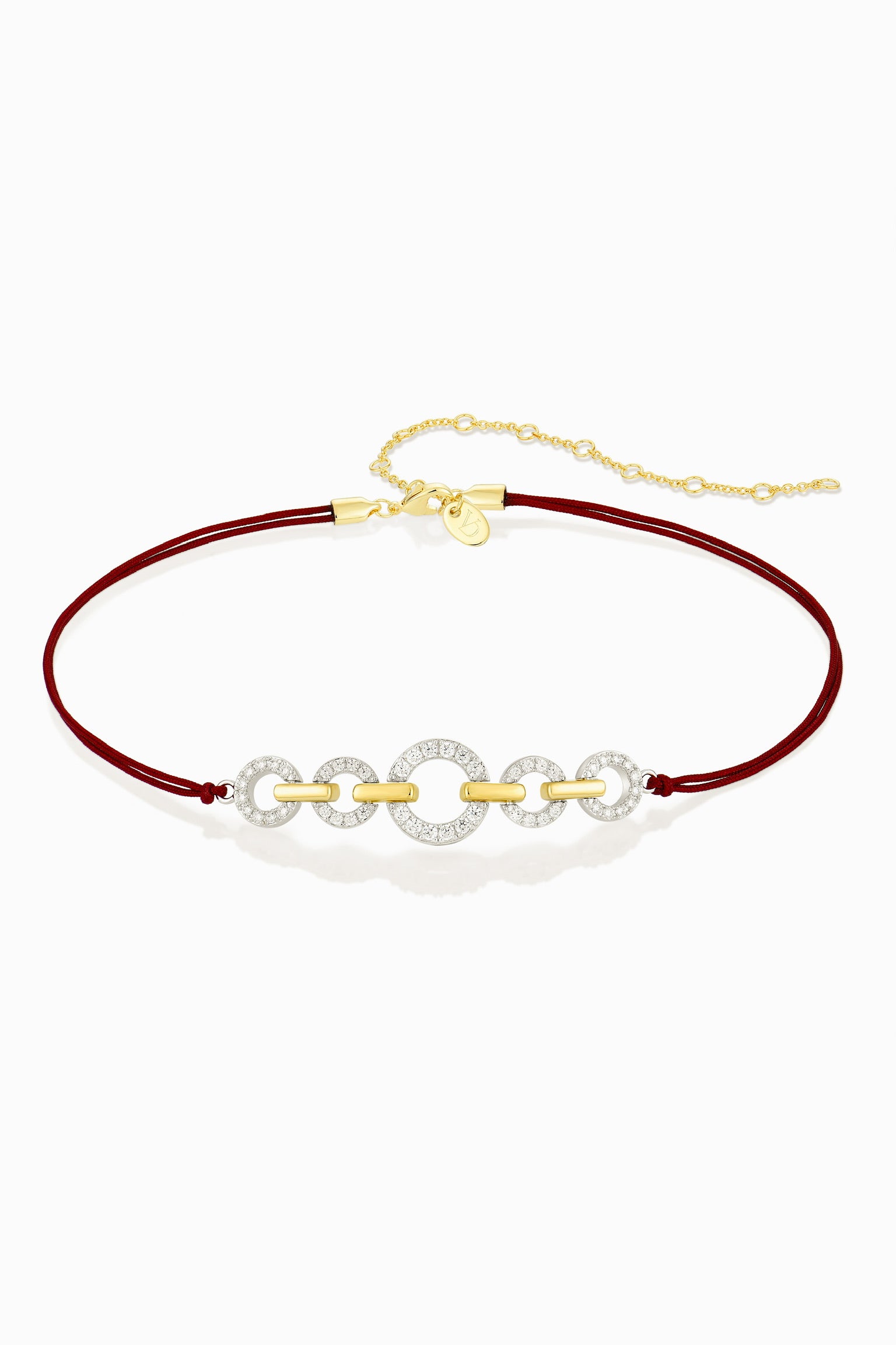 Hoop-Link Cherry Cord Choker