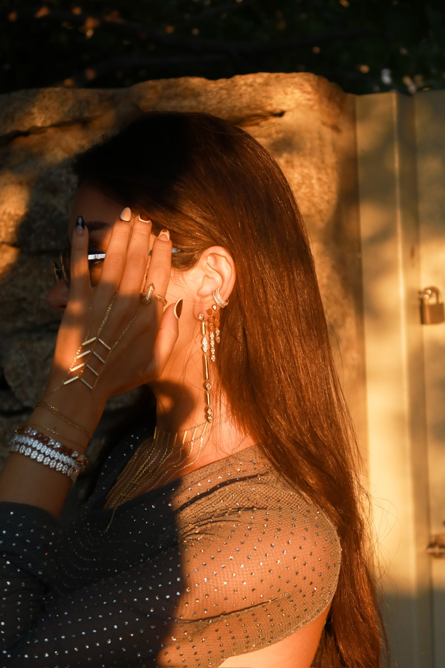Red Jasper Drop Earring - Long