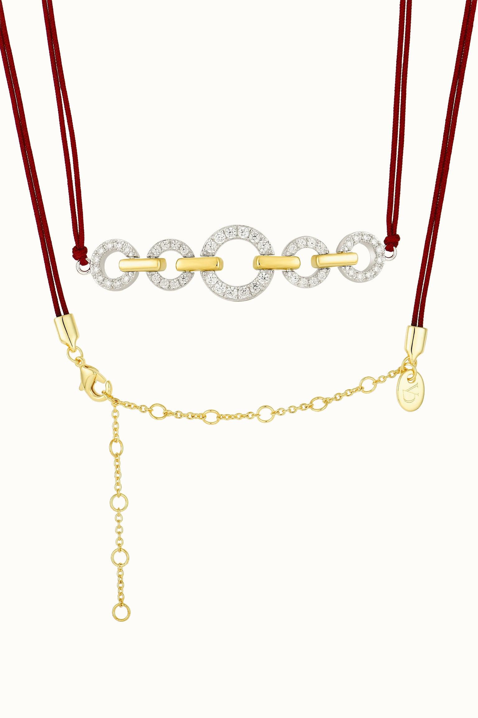Hoop-Link Cherry Cord Choker