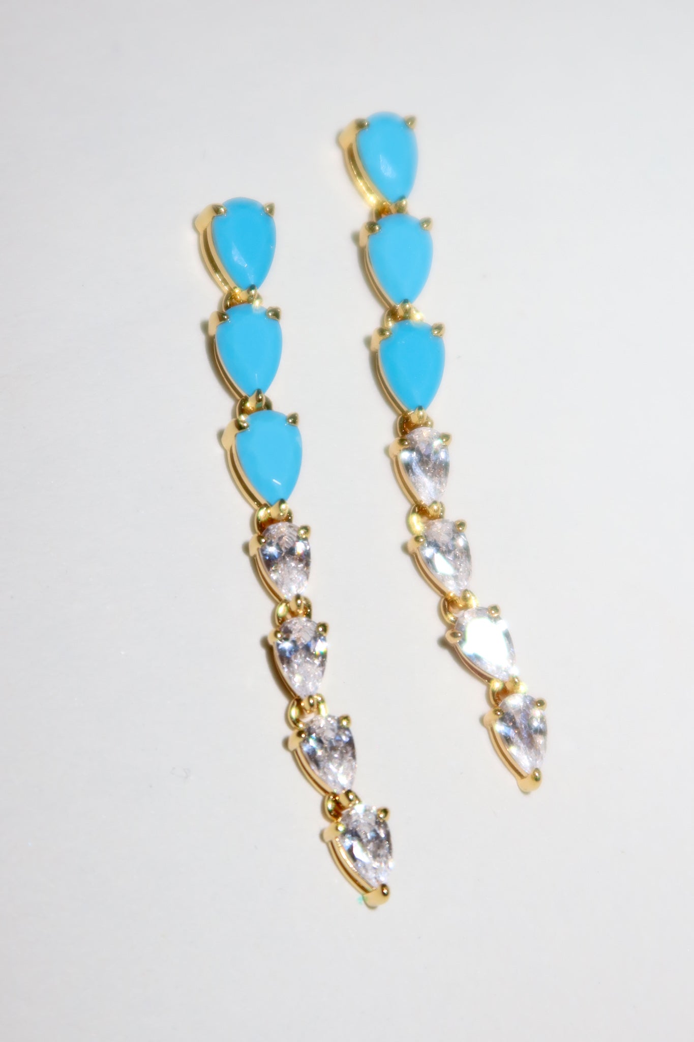 Persian Turquoise Drop Earring - Long قرط متدلي طويل بحجر الفيروز الفارسي