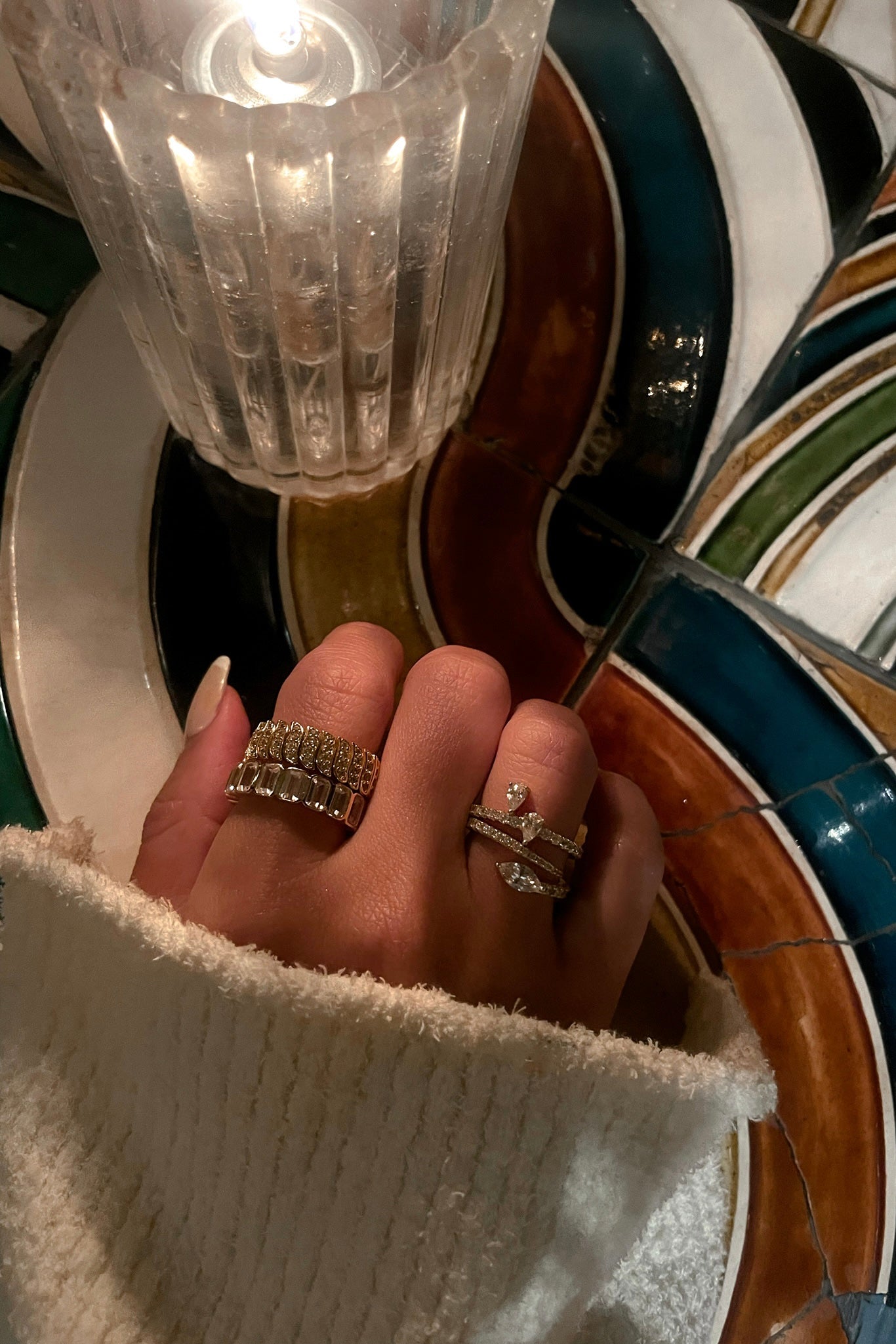 Mirage Pavé Band Ring اتم عصبة ميراج مزين بأحجار صغيرة (بافيه).