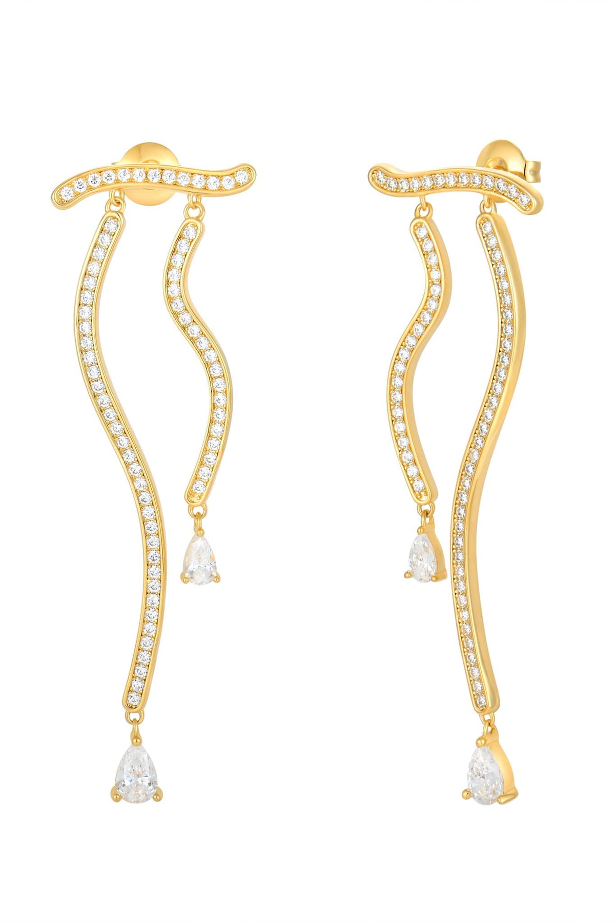 Dune Mirage Long Drop Earrings - Gold