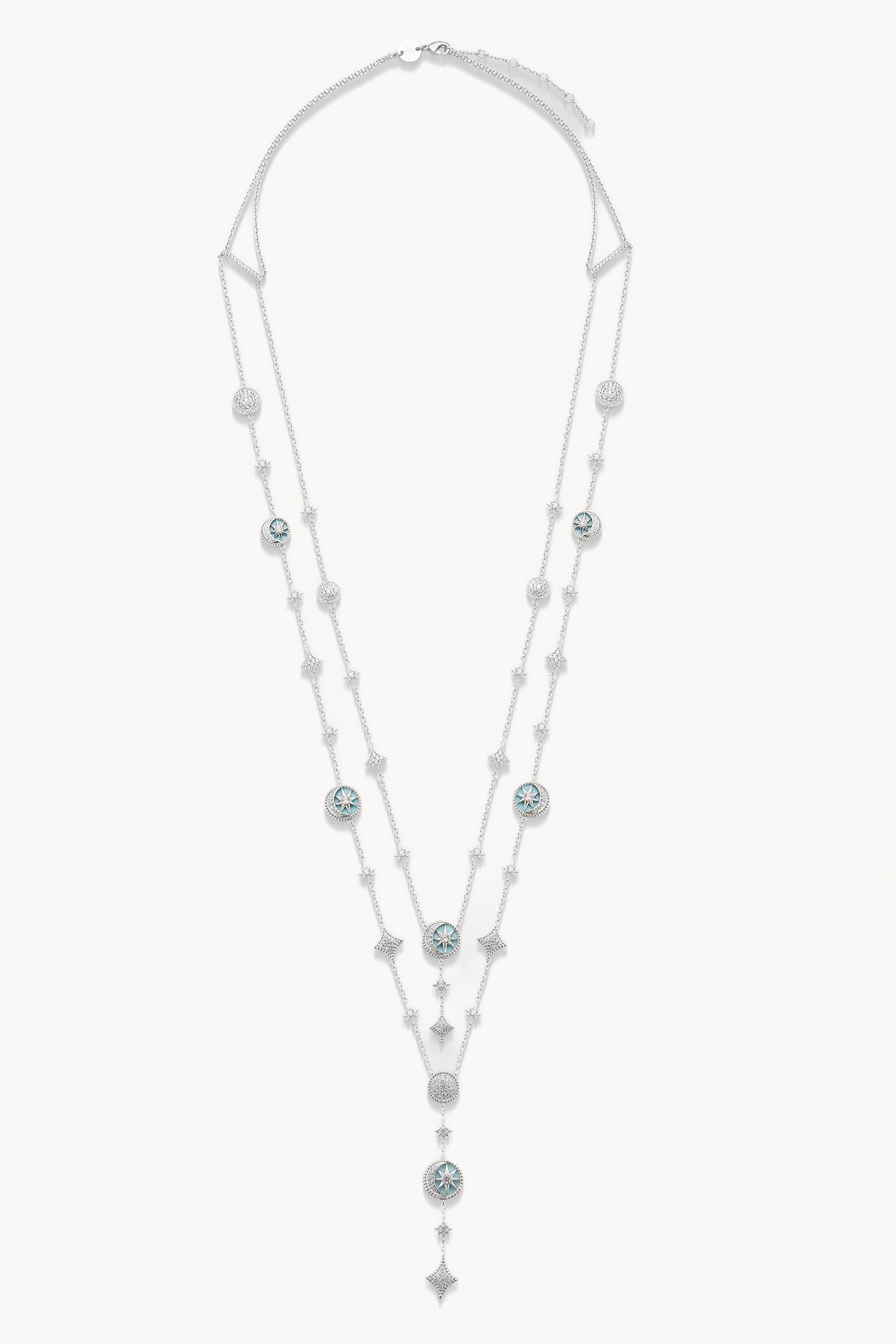 Desert Tale Double Layer Long Necklace - Sama Blue