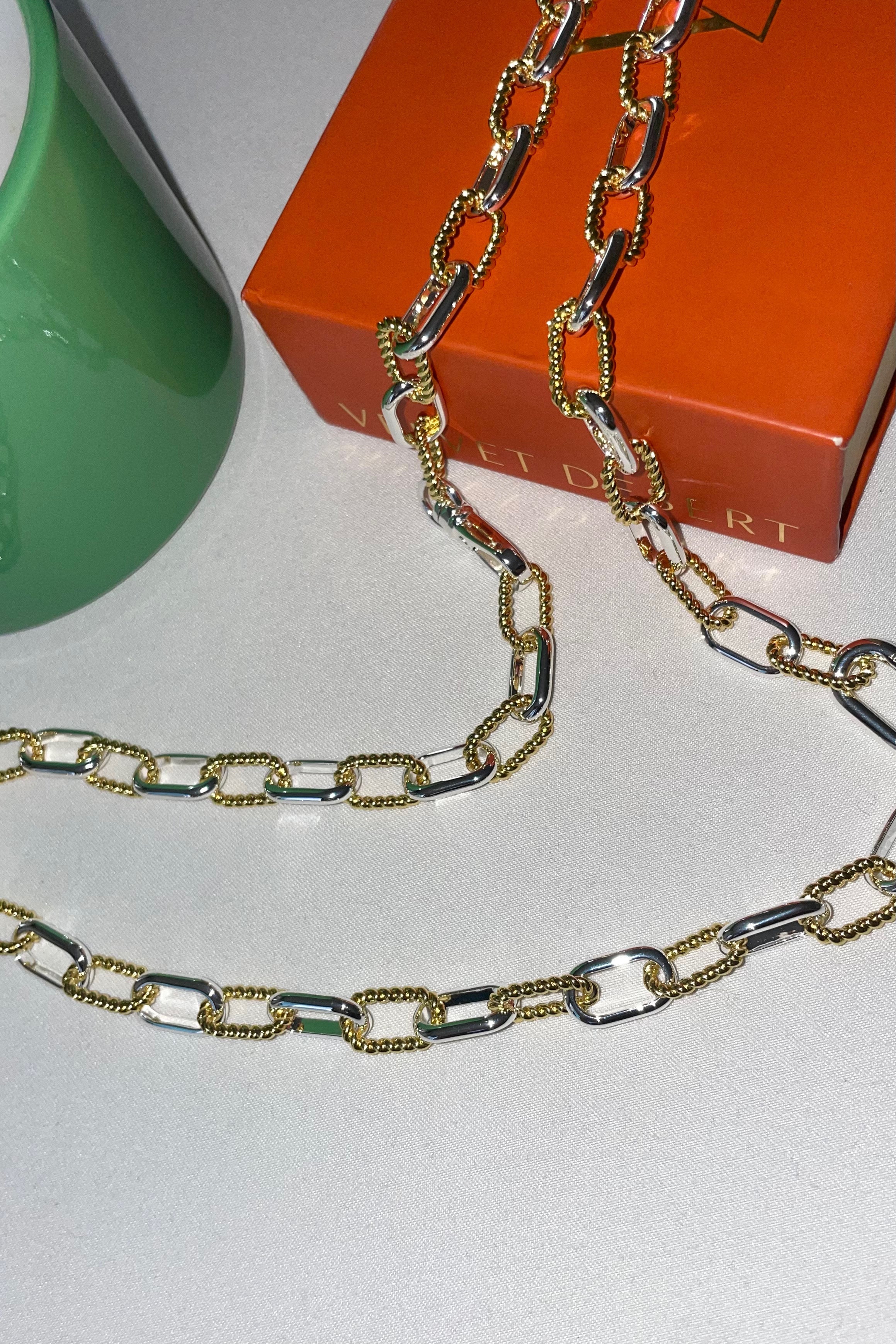 Kate Gold Cable Link Chain Necklace - Long