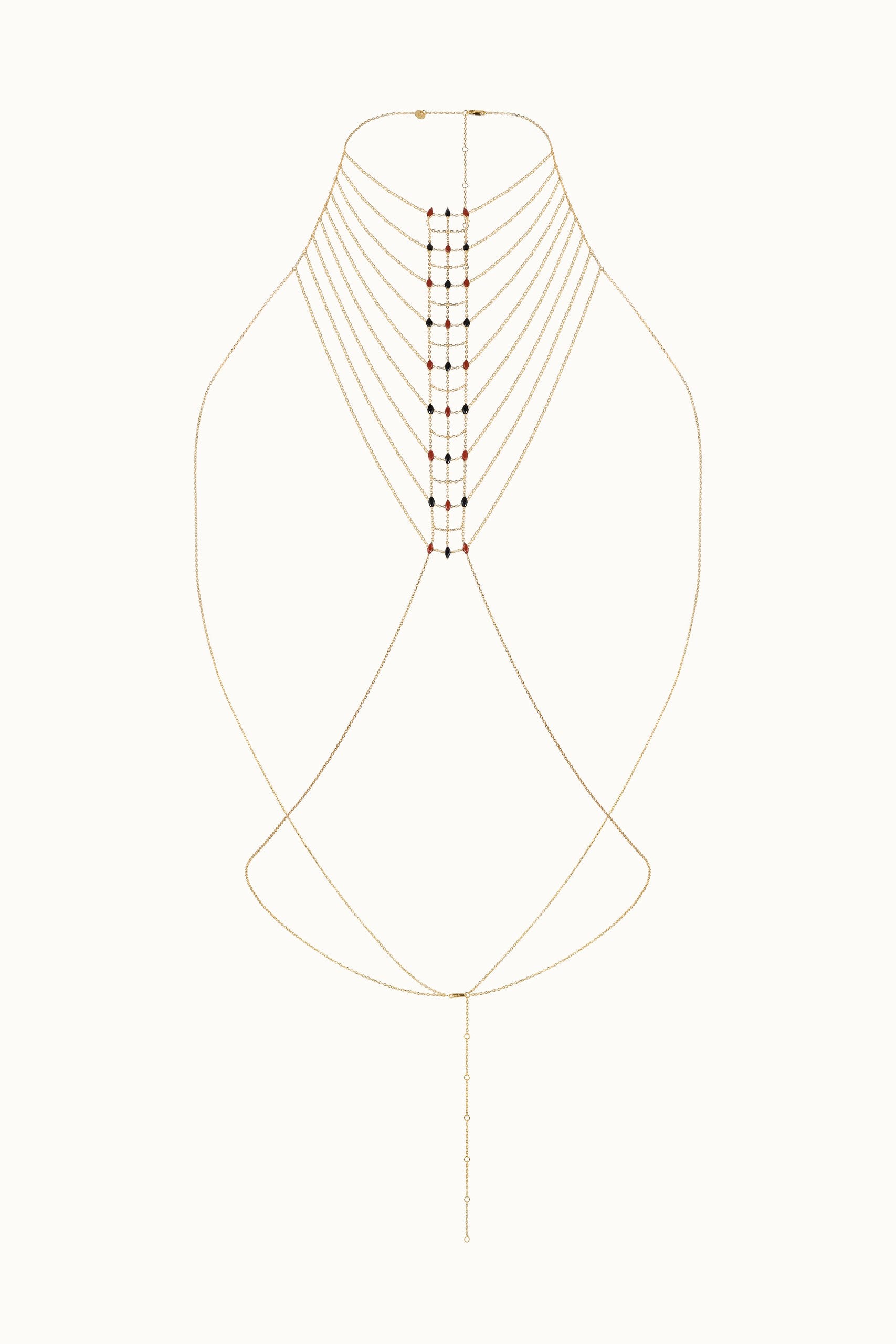 Mistress of the Night Jasper/Onyx Body Chain - iii