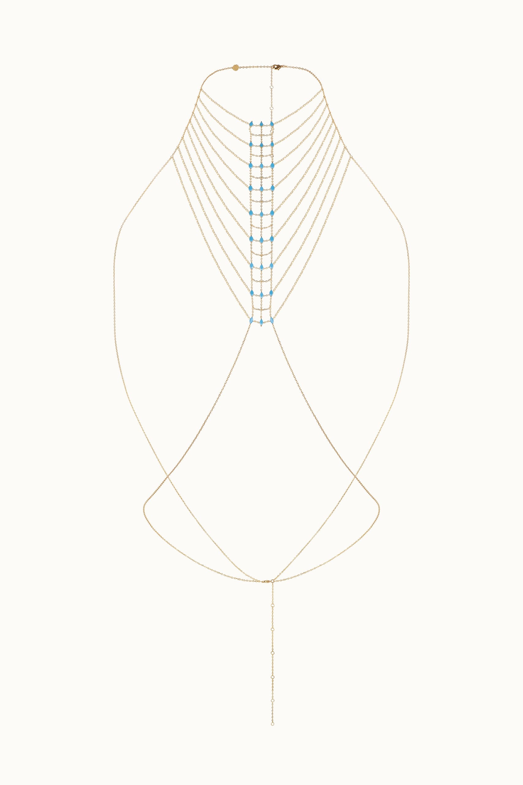 Mistress of the Night Turquoise Body Chain - iii