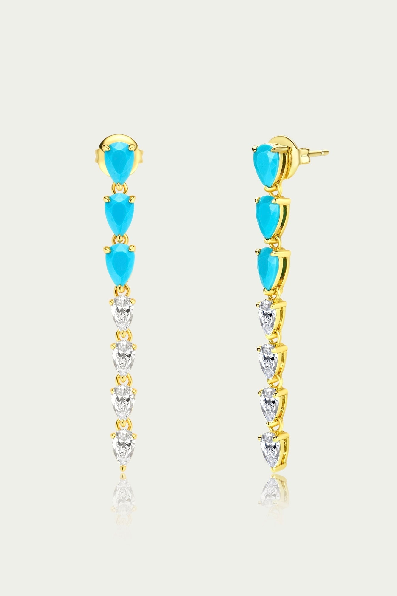 Persian Turquoise Drop Earring - Long قرط متدلي طويل بحجر الفيروز الفارسي