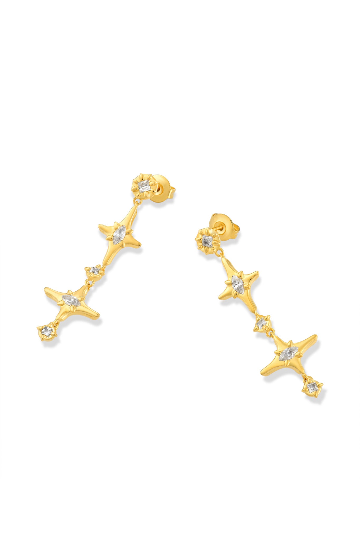 Sparkle Drop Gold Earrings