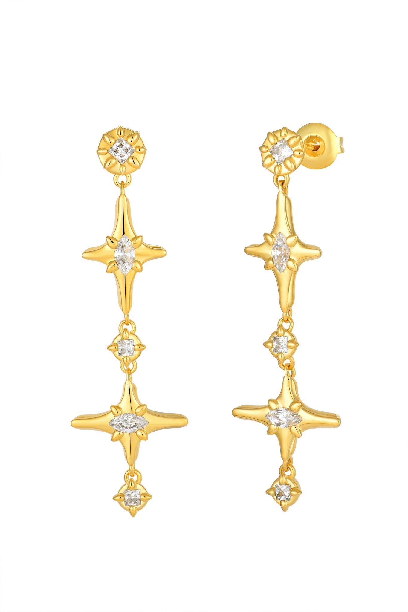 Sparkle Drop Gold Earrings