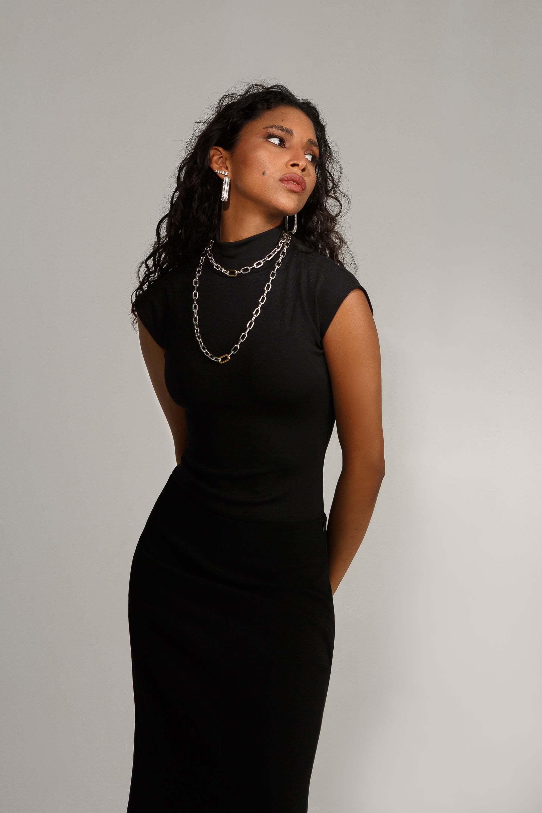 Kate Cable Link Long Chain Necklace عقد كيت بحلقات طويلة