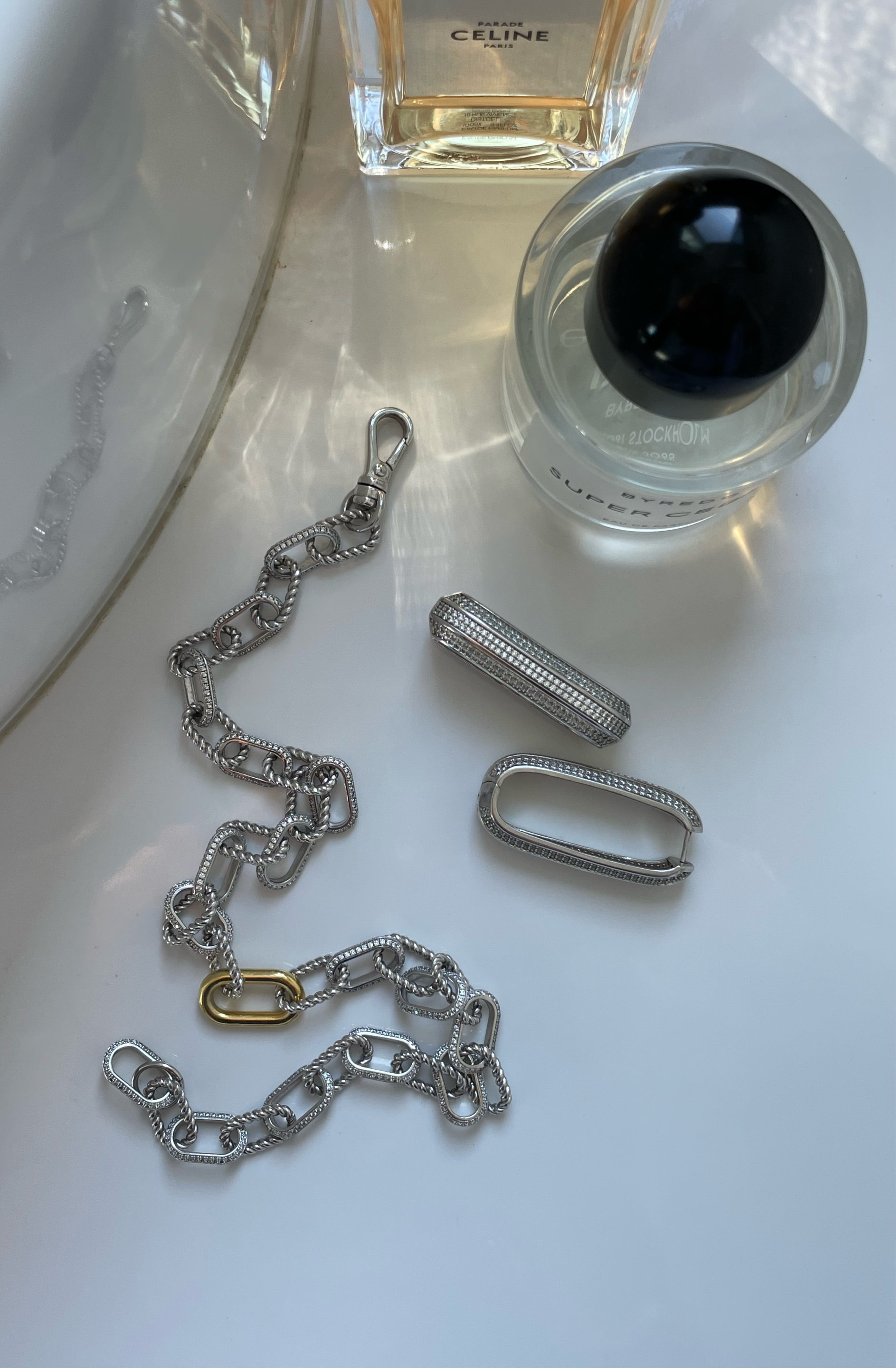 Kate Cable Link Pavé Chain Necklace عقد كيت بحلقات مختصرة