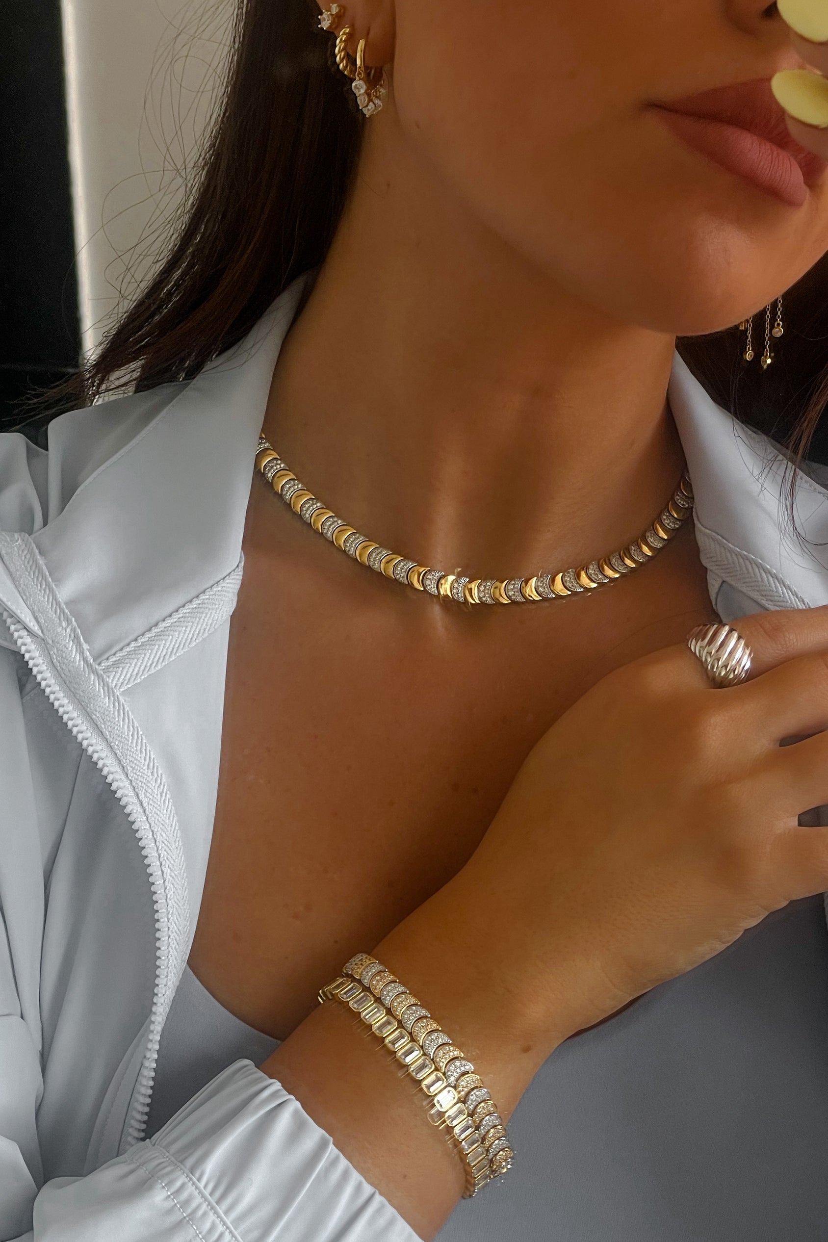 Moroccan Nights Pavé Bracelet Multi-plated سوار موروكان نايتس متعدد الطبقات