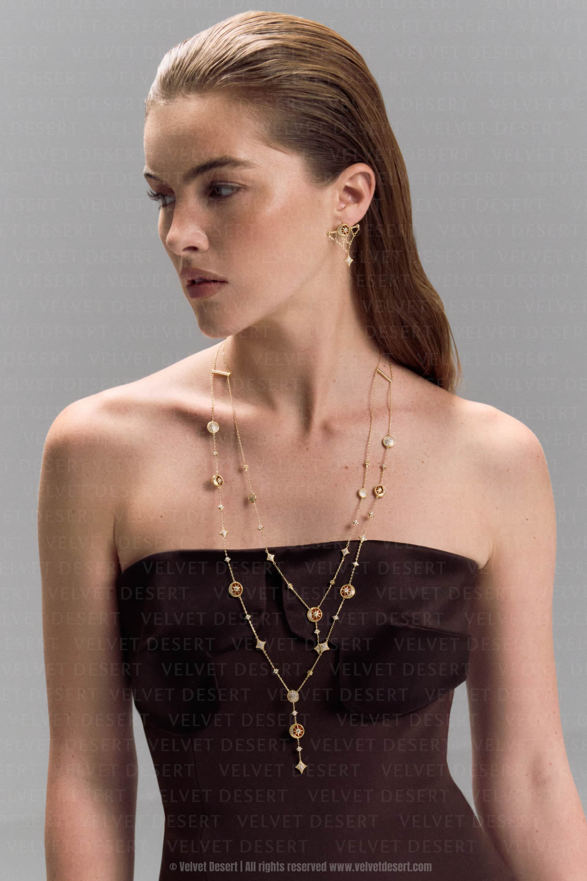 Desert Tale Double Layer Long Necklace - Red Jasper