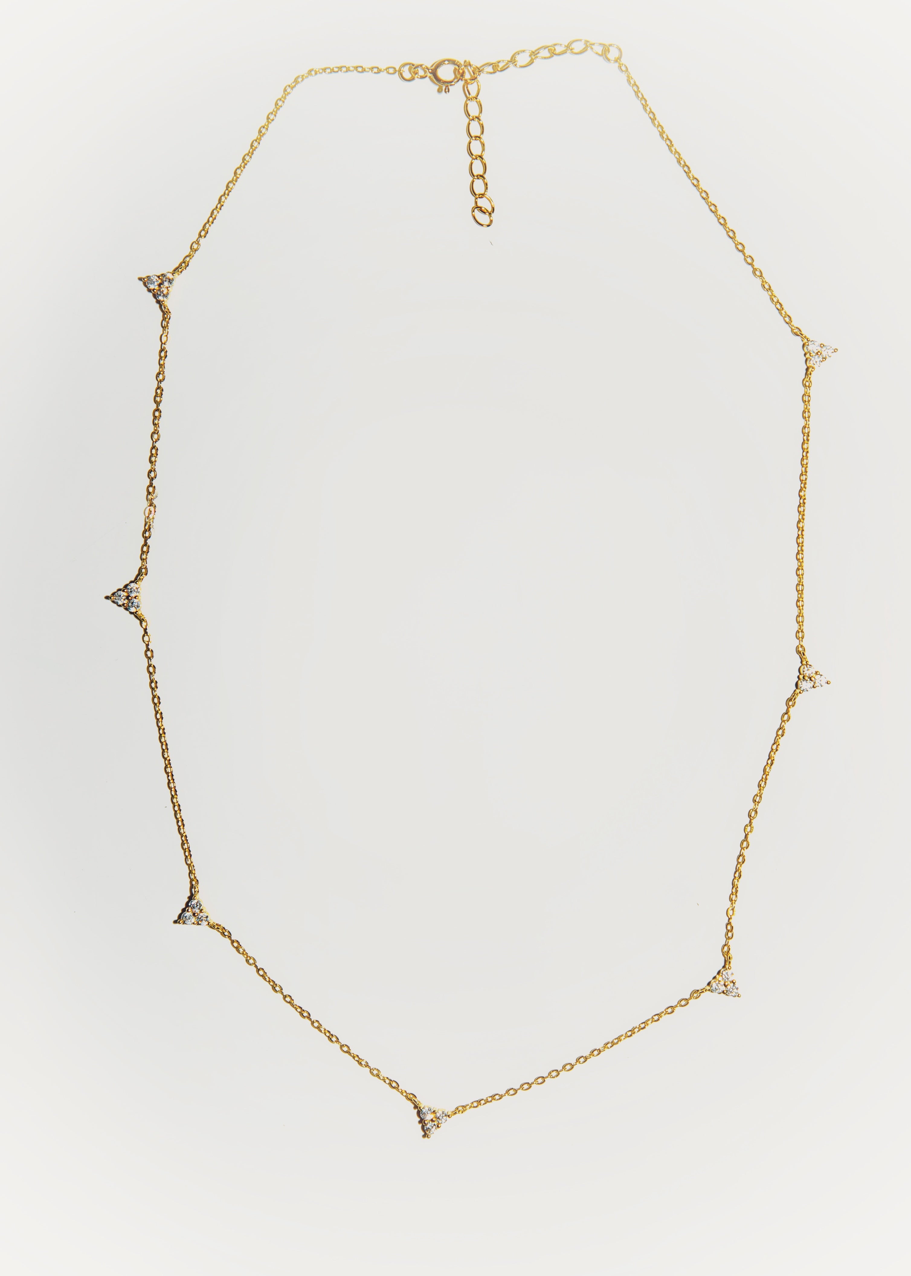 Tri-Stone Charm Necklace