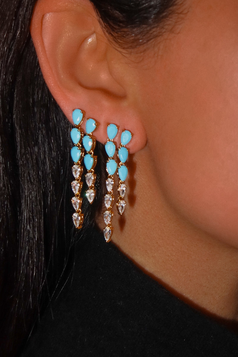 Persian Turquoise Drop Earring - Long