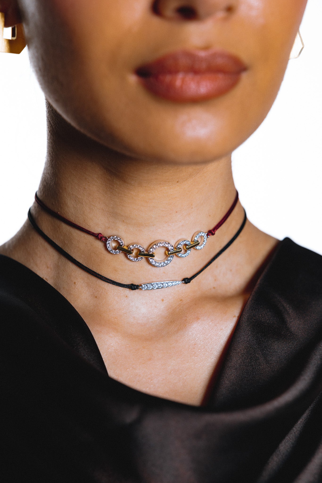Hoop-Link Cherry Cord Choker