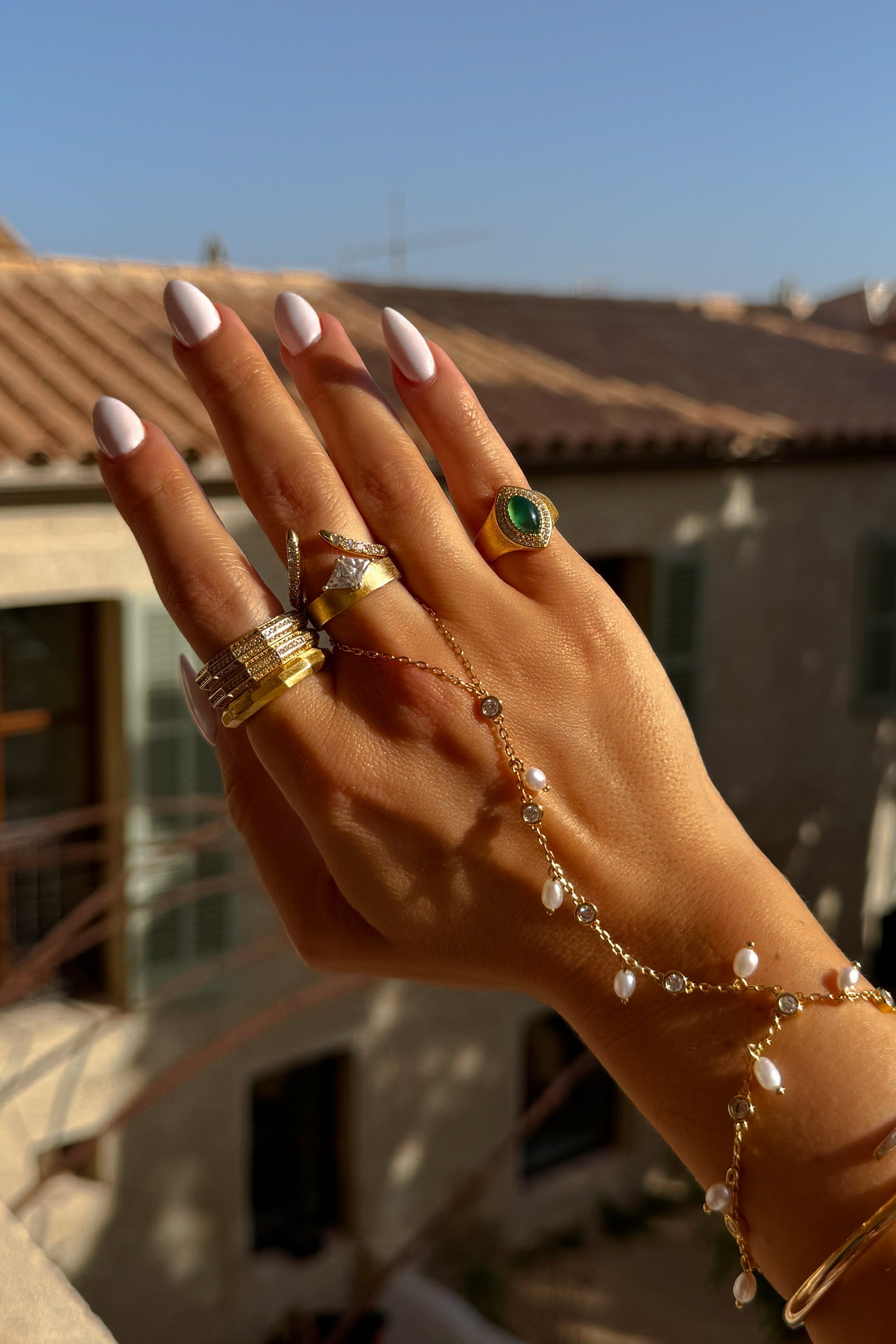  Zuraida Green Agate Signet Ring  خاتم زوريدا بحجر العقيق الأخضر