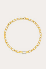 Kate Gold Cable Link Pavé Chain Necklace