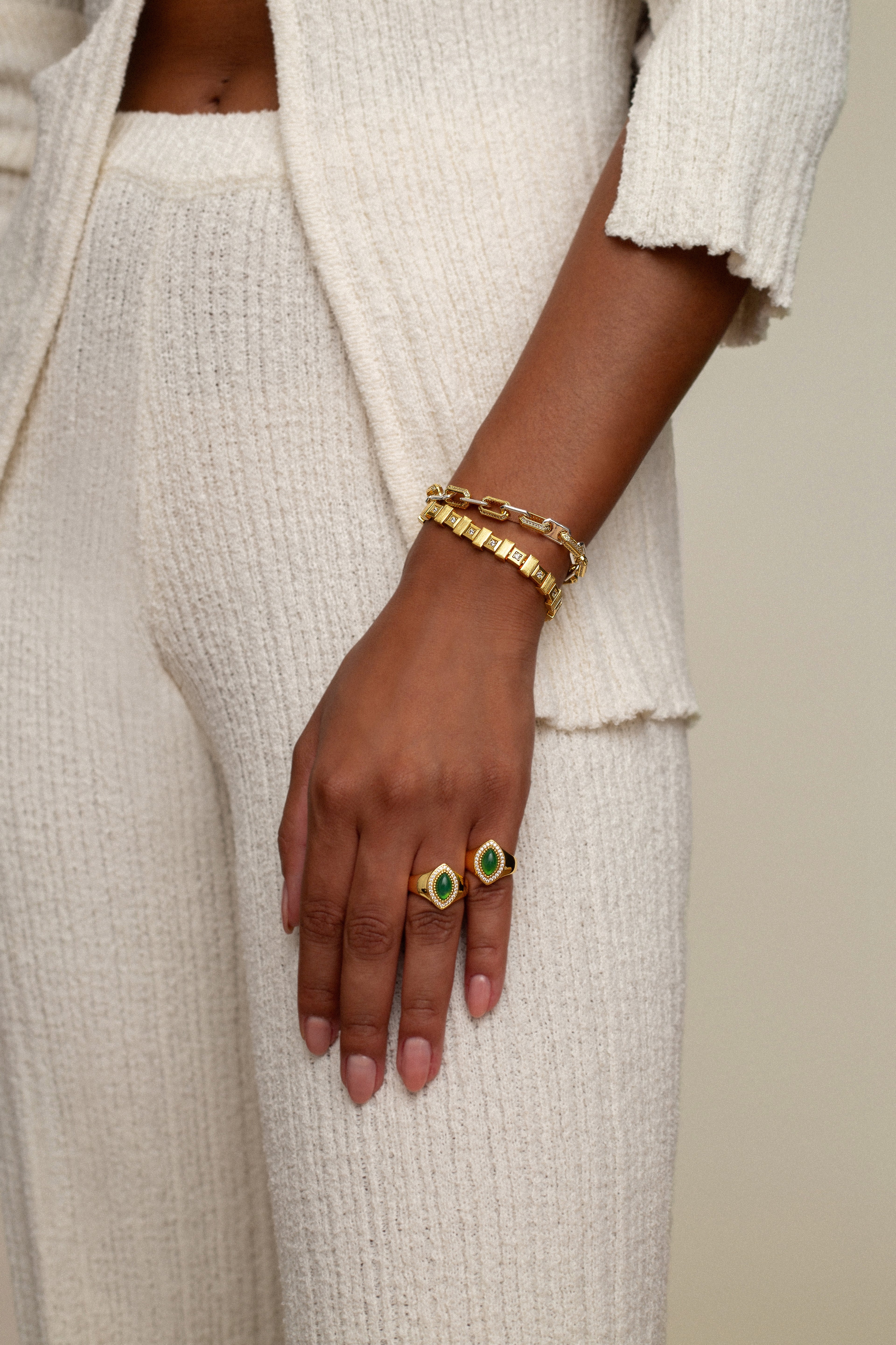 Link Chain Bracelet Multiplated   سوار سلسلة حلقات مطلي متعدد الطبقات