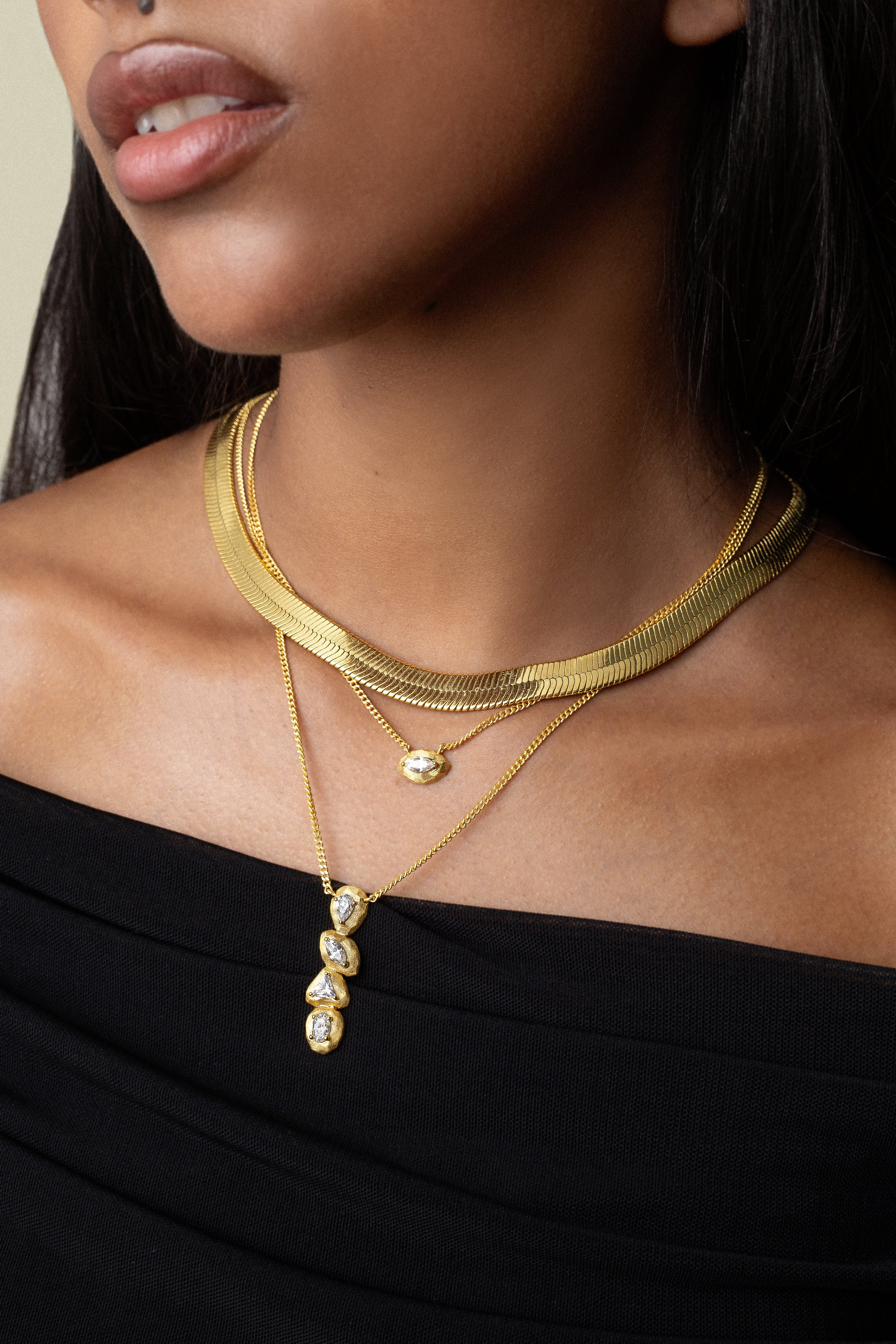  Ahood Chunky Herringbone Necklace عقد سميك بسلسلة هيرينجبون عهود .