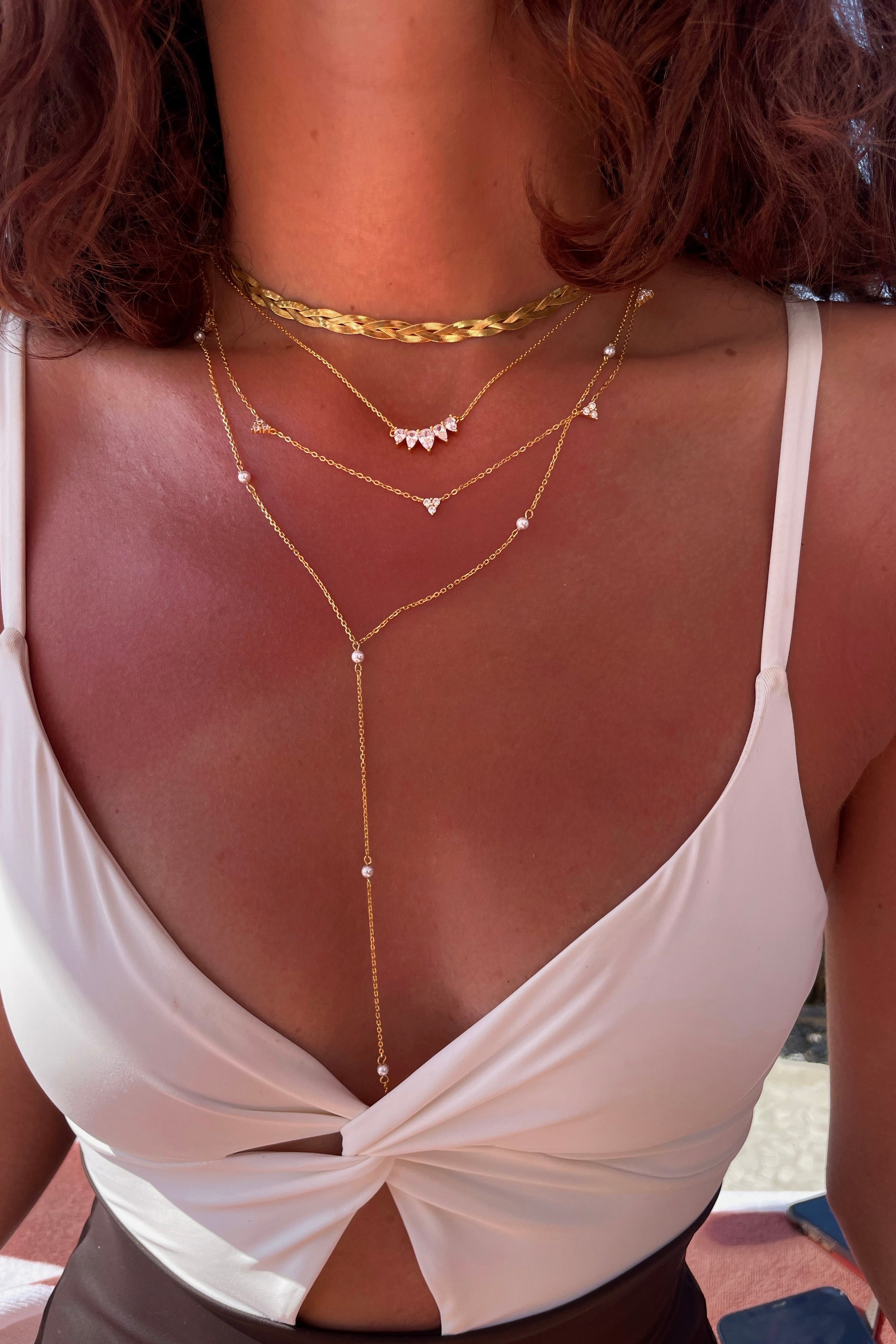 India Pearl Drop Necklace عقد قطره بطابع هندى