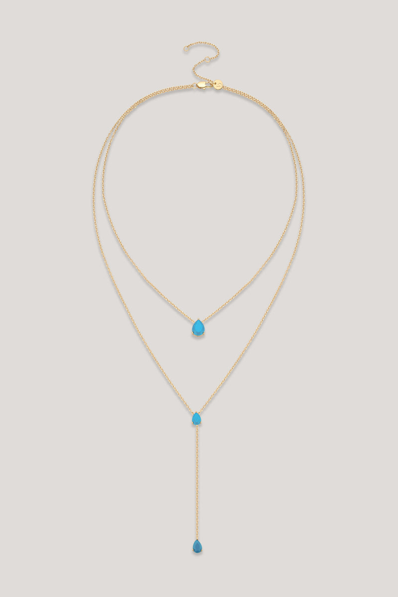 Turquoise Capri Layered Necklace   قلادة كابري الفيروزية متعددة الطبقات