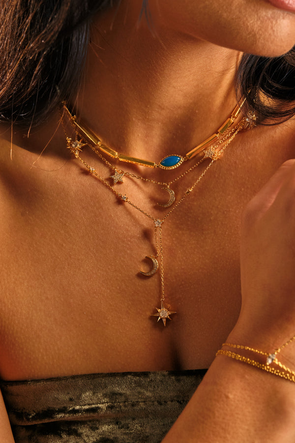 Midnight Drop Charm Necklace قلادة سحرية على شكل قطرة منتصف الليل