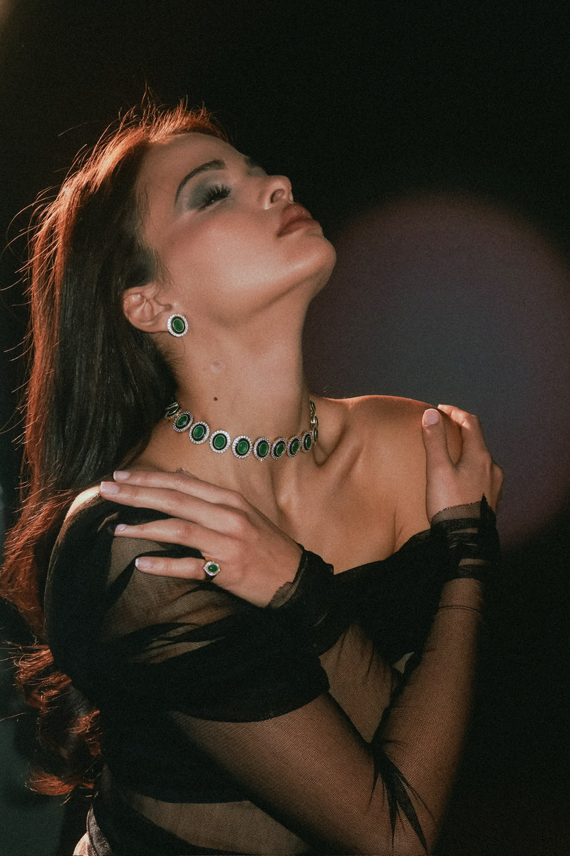 Diana Green Agate Choker Necklace