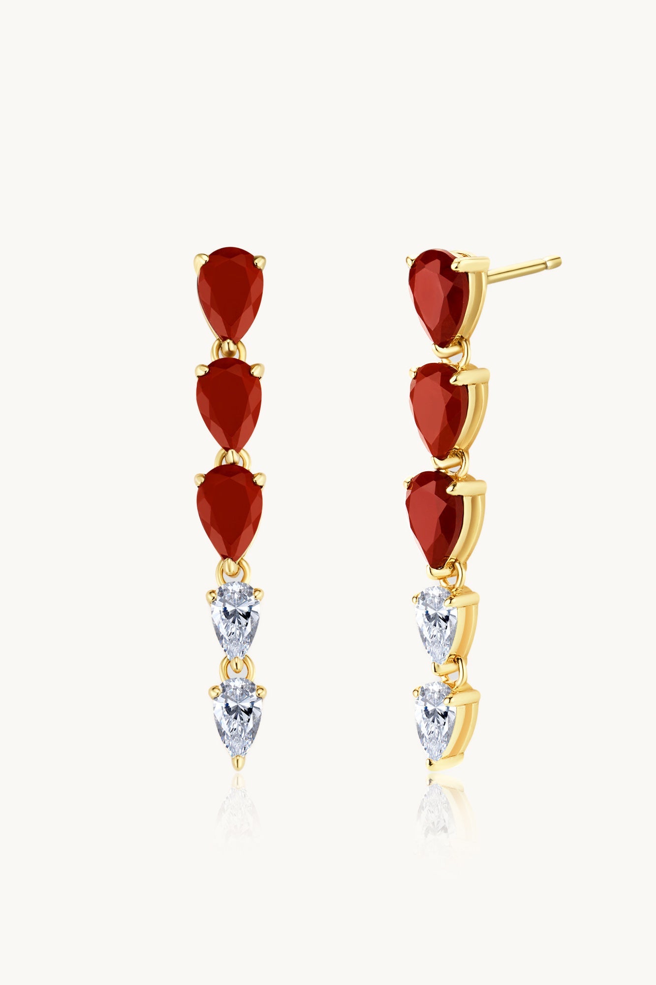 Red Jasper Drop Earring - Short  قرط دروب جاسبر أحمر – قصير