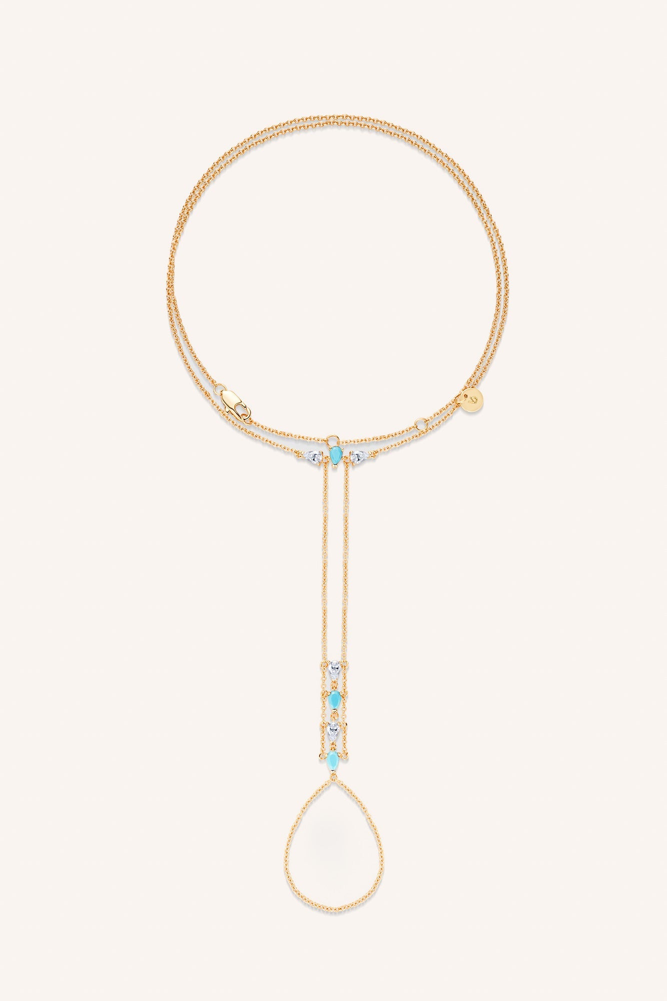 Mistress of the Night Hand chain - Turquoise  سلسلة يد ميسترس أوف ذا نايت – توركواز