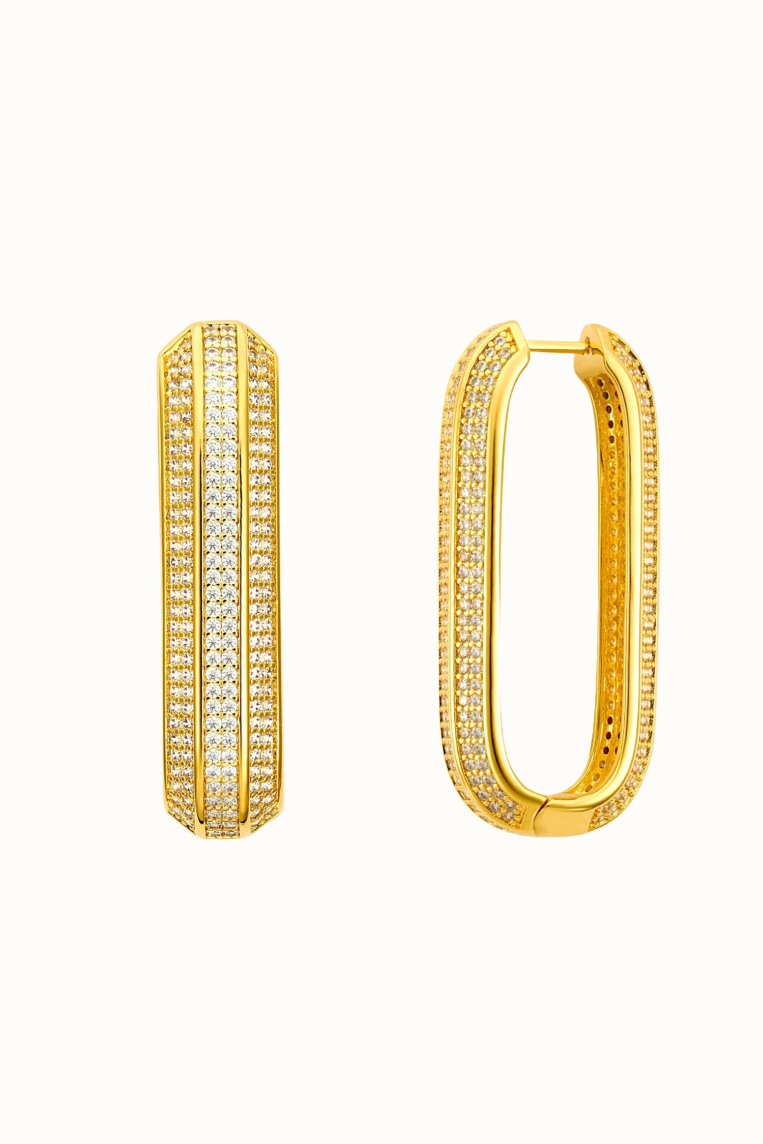 Azimuth Oval Hoops Gold