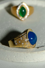 Alfreya Blue Agate Signet Ring