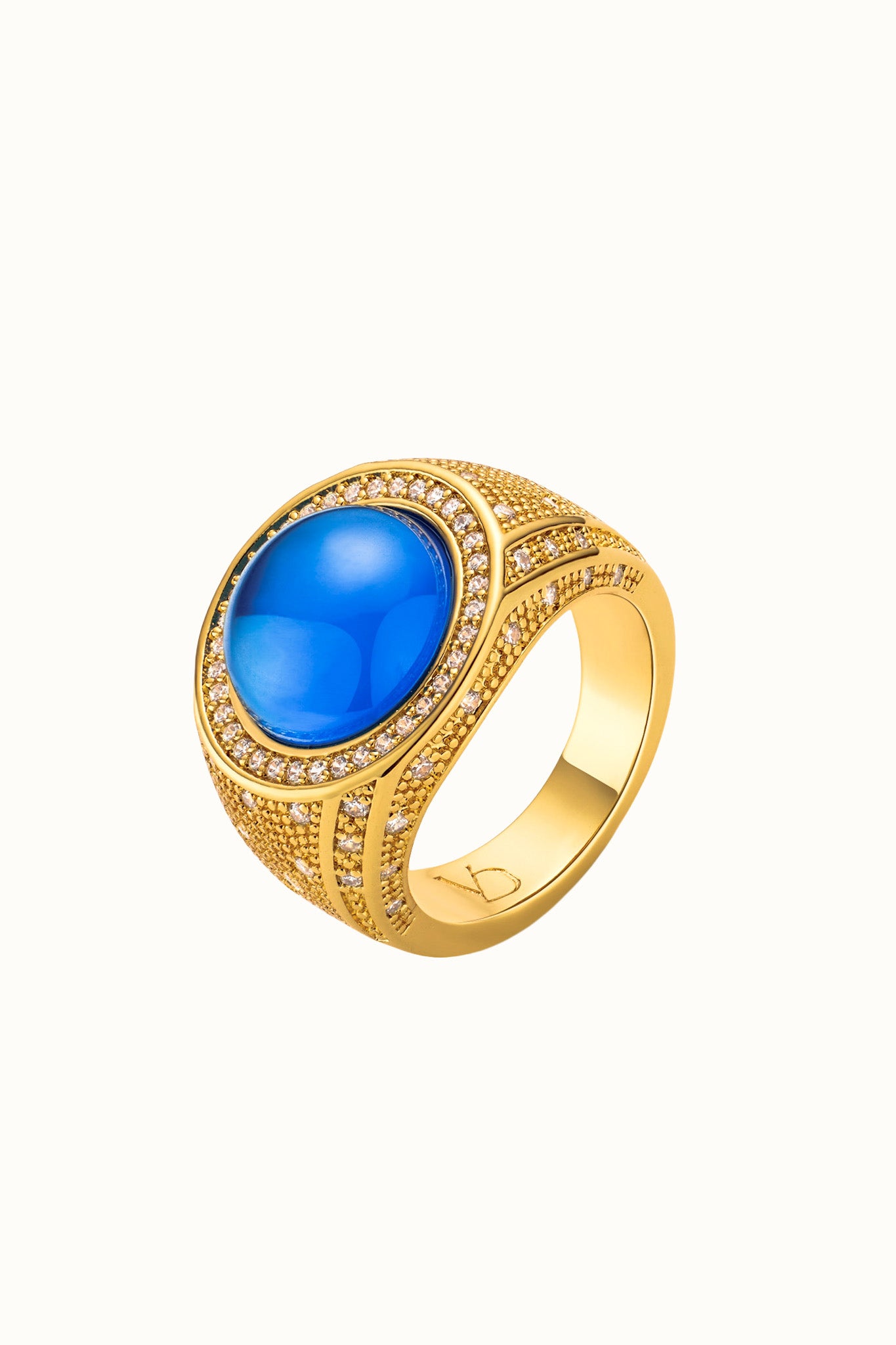 Alfreya Blue Agate Signet Ring