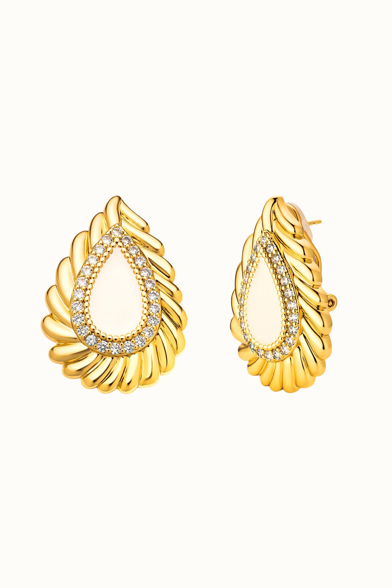 Amber Ear Buttons Bone-white