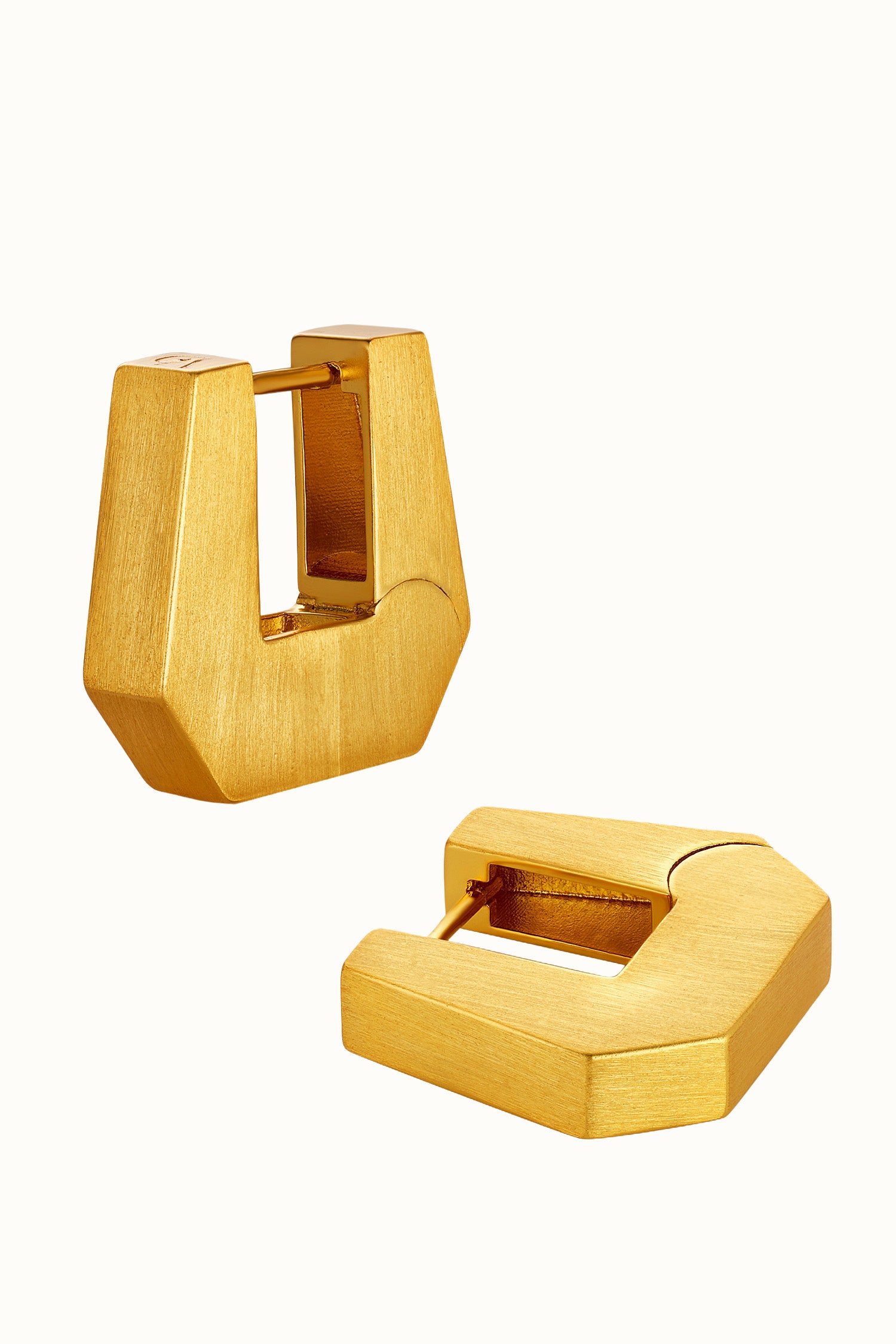 Amina Hex Matte Hoops