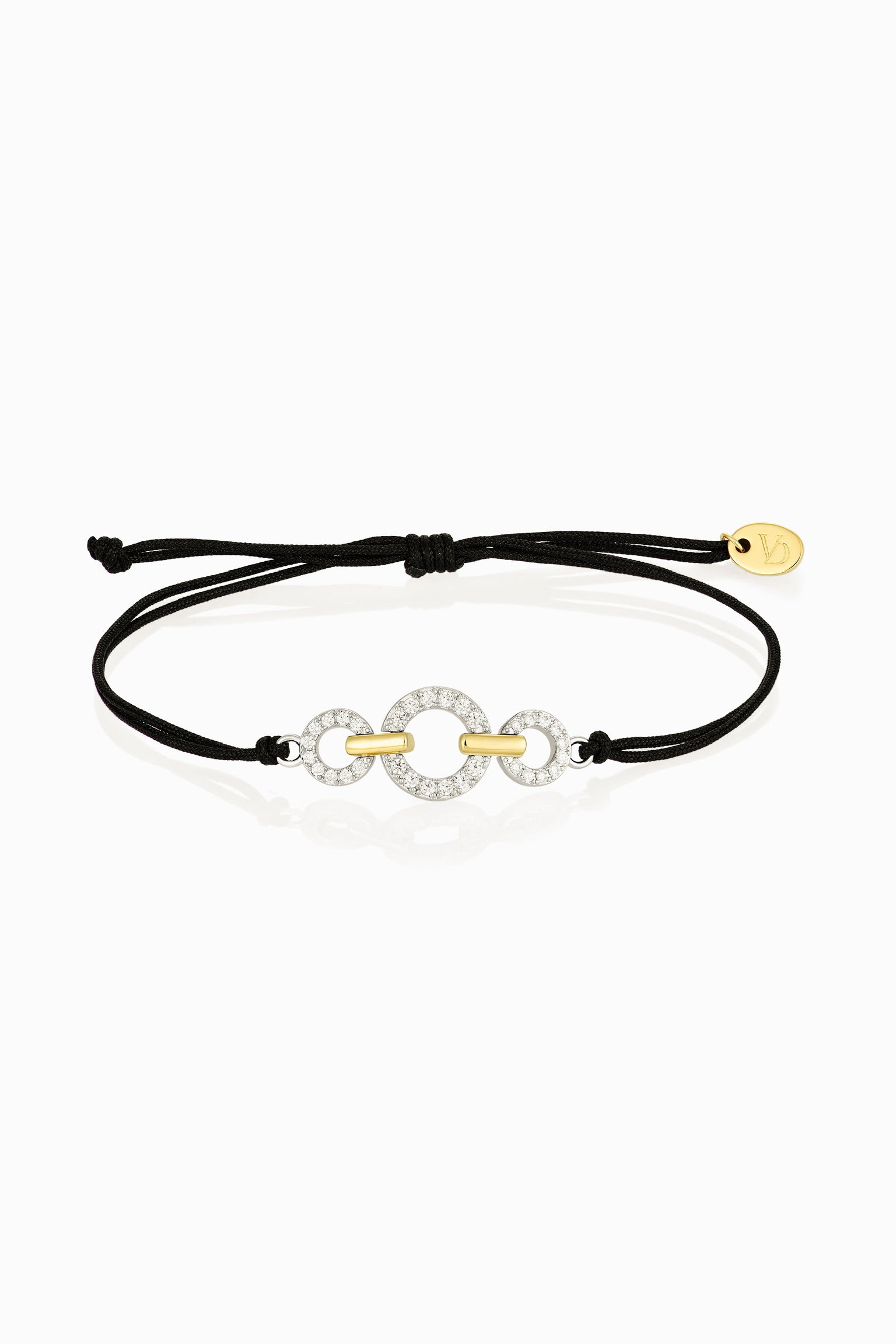 Hoop-Link Black Cord Bracelet