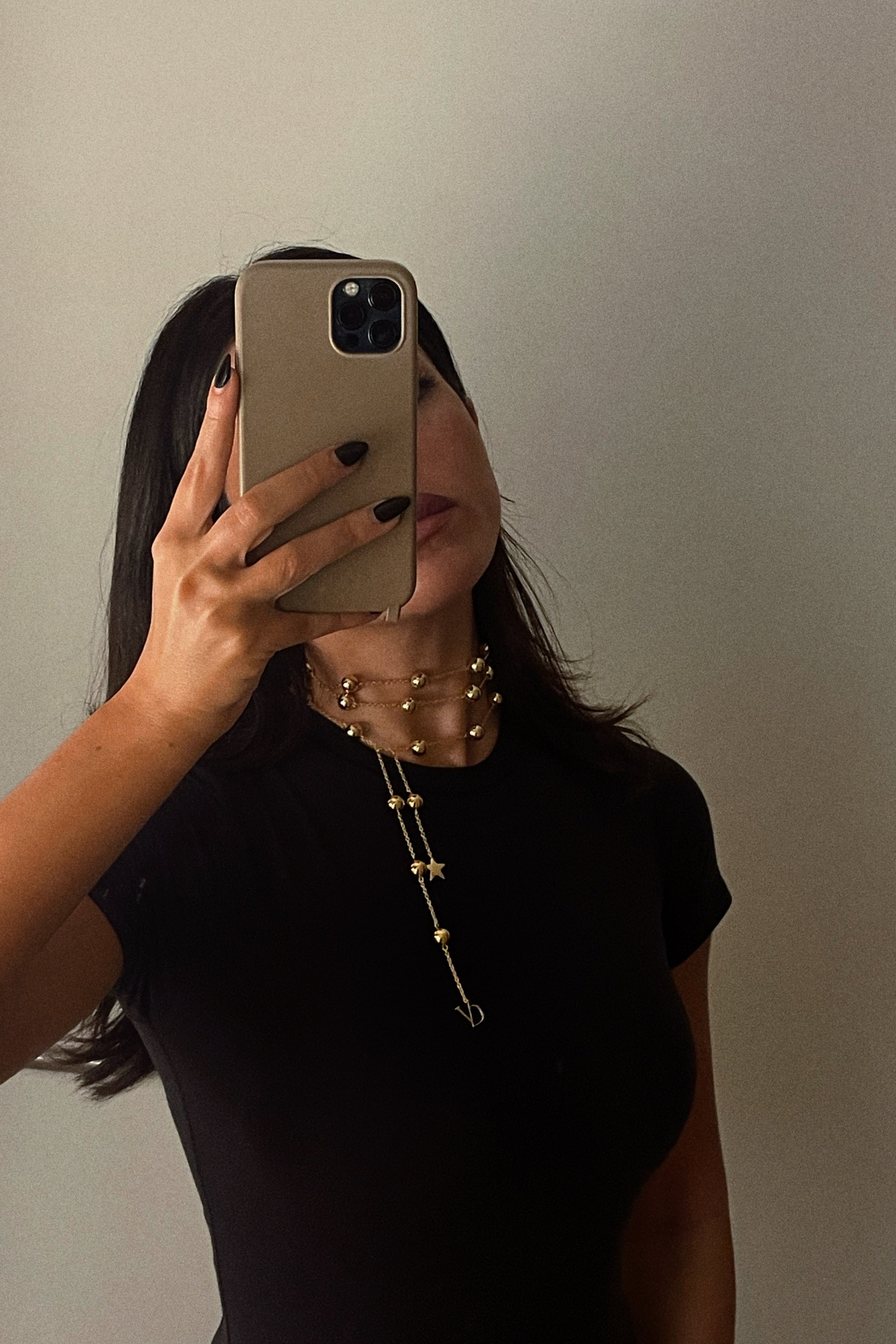 Midnight Ball Drop Choker Necklace