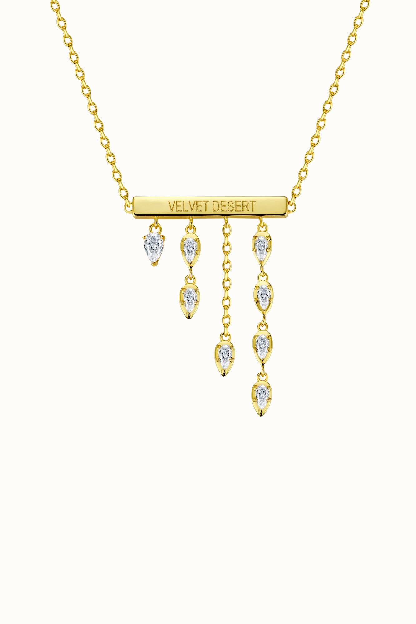 Gold North Lines Drop Necklace