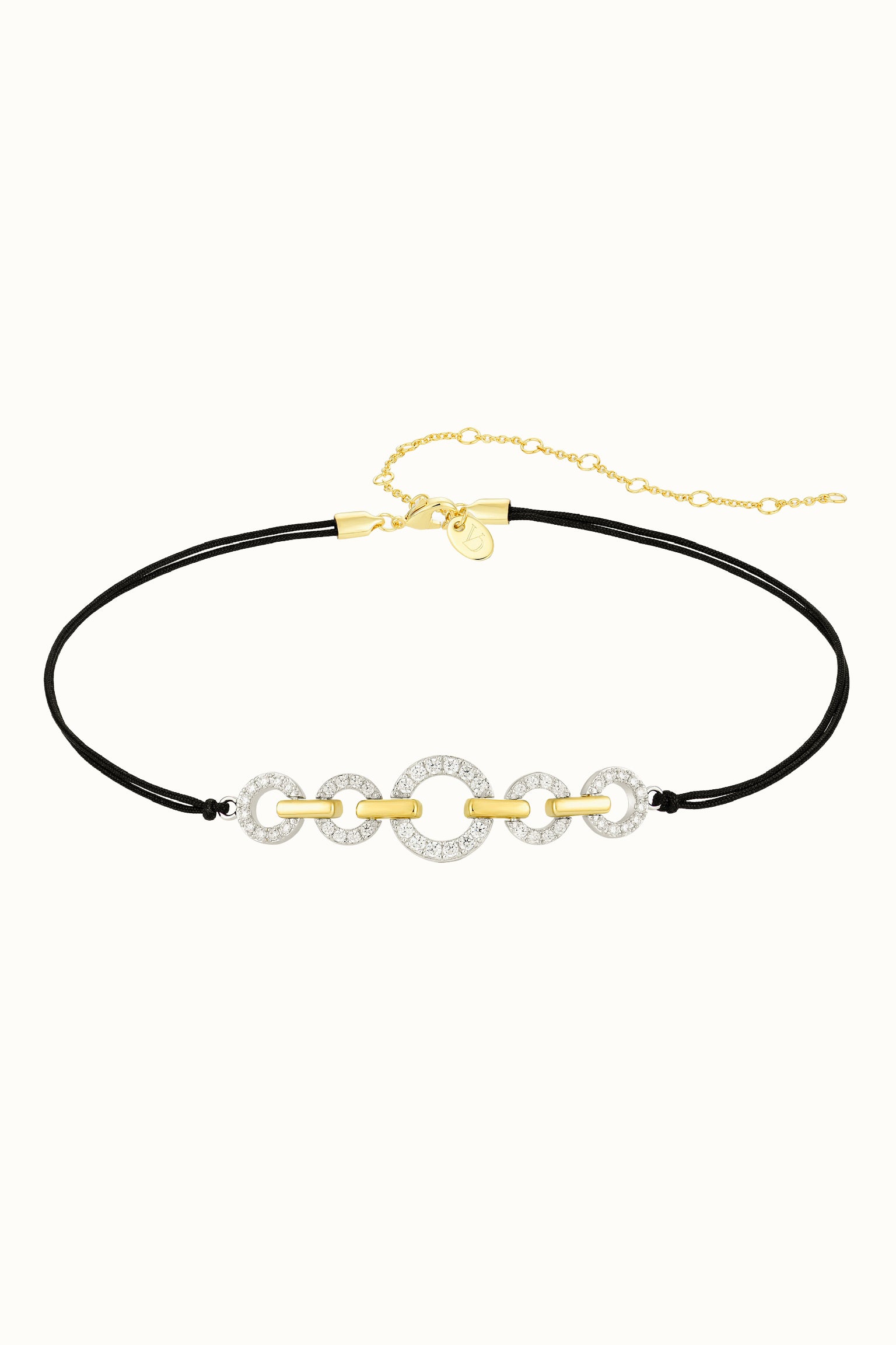 Hoop-Link Black Cord Choker