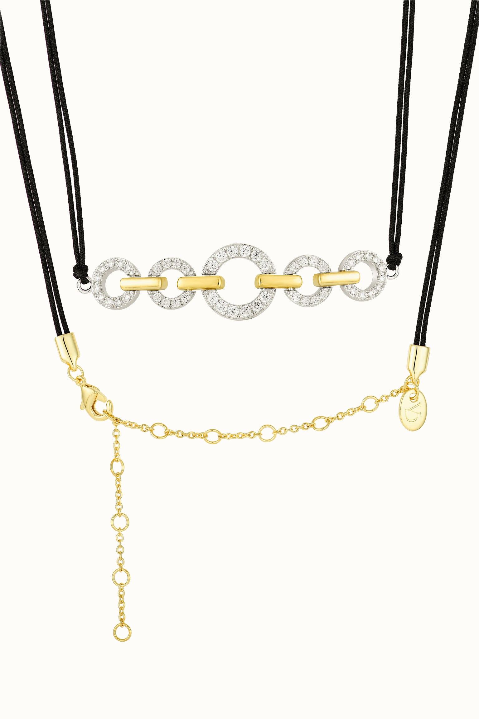 Hoop-Link Black Cord Choker