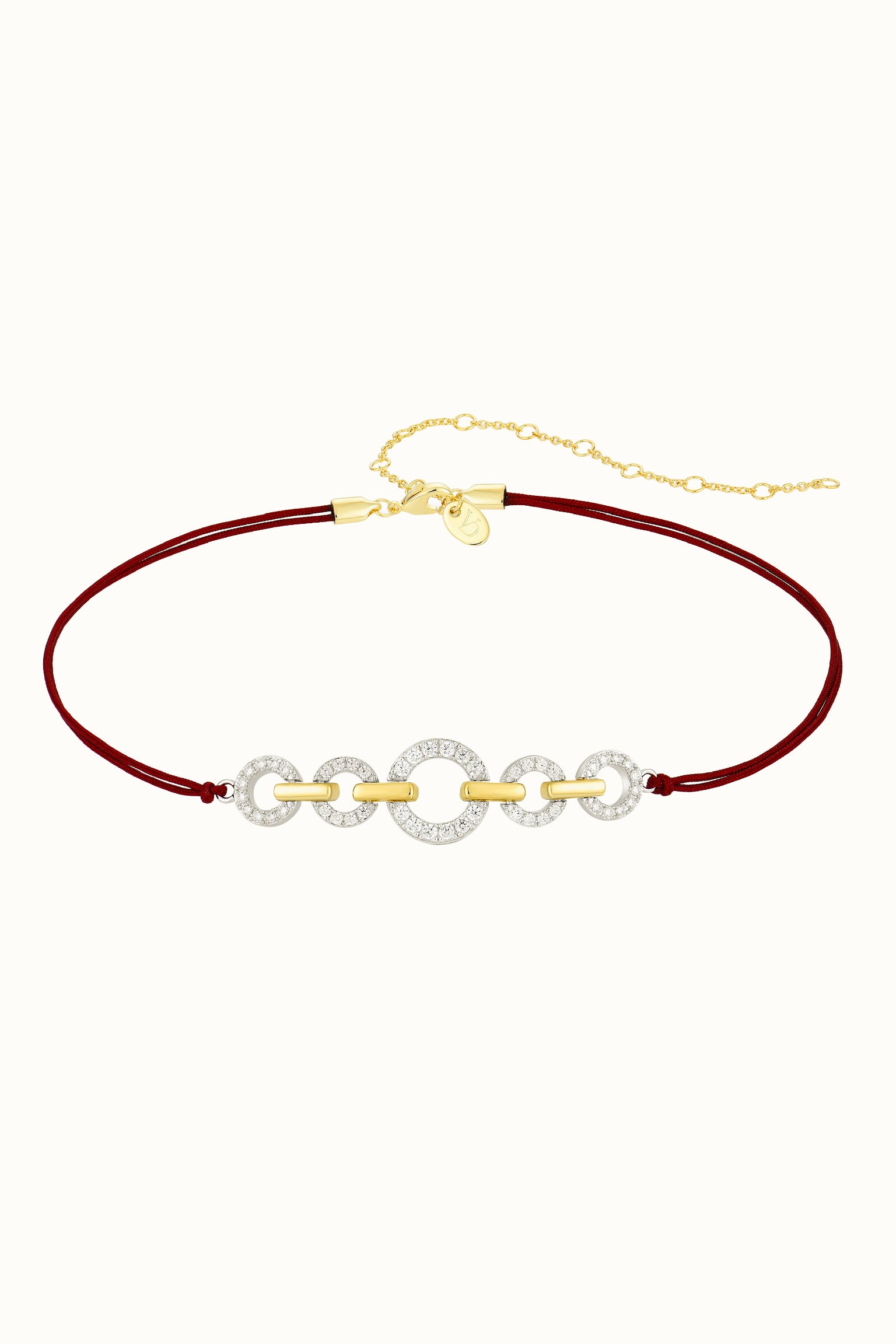 Hoop-Link Cherry Cord Choker